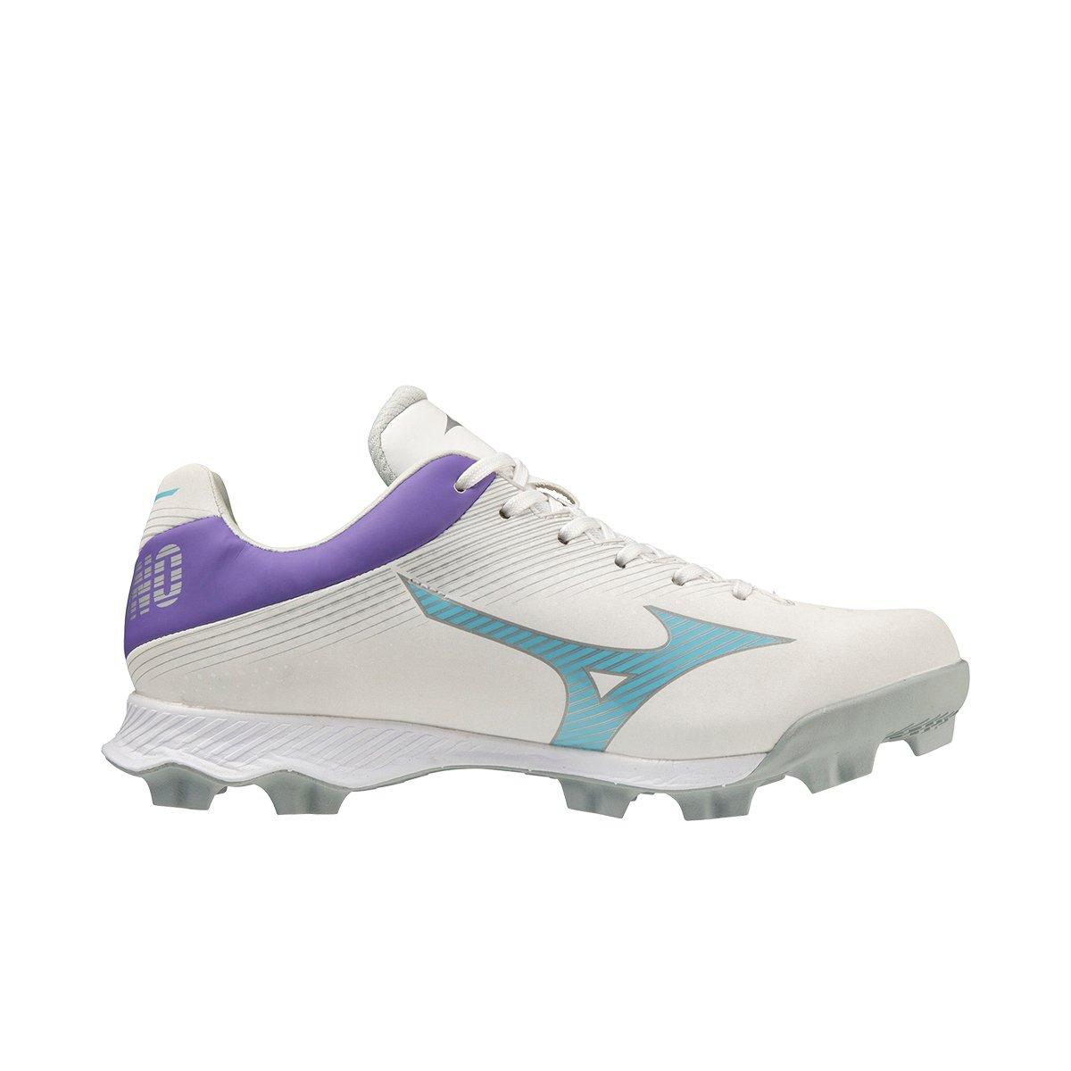 Mizuno Wave Finch LightRevo TPU "White/Blue" Women's Softball Cleat - WHITE/BLUE Thumbnail View 1