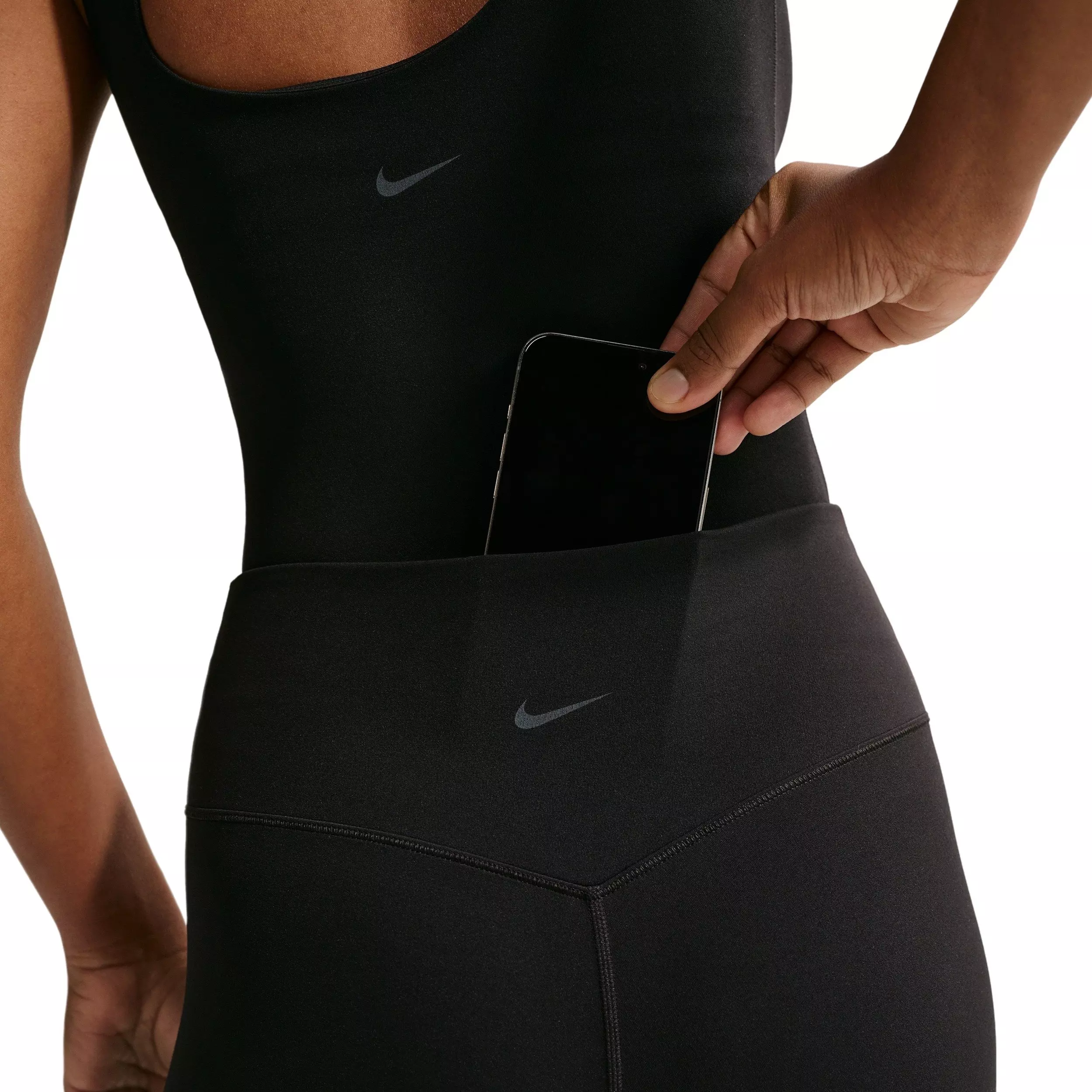 Nike Women's Zenvy High-Waisted Full-Length Leggings with No Front Seam -Black - BLACK
