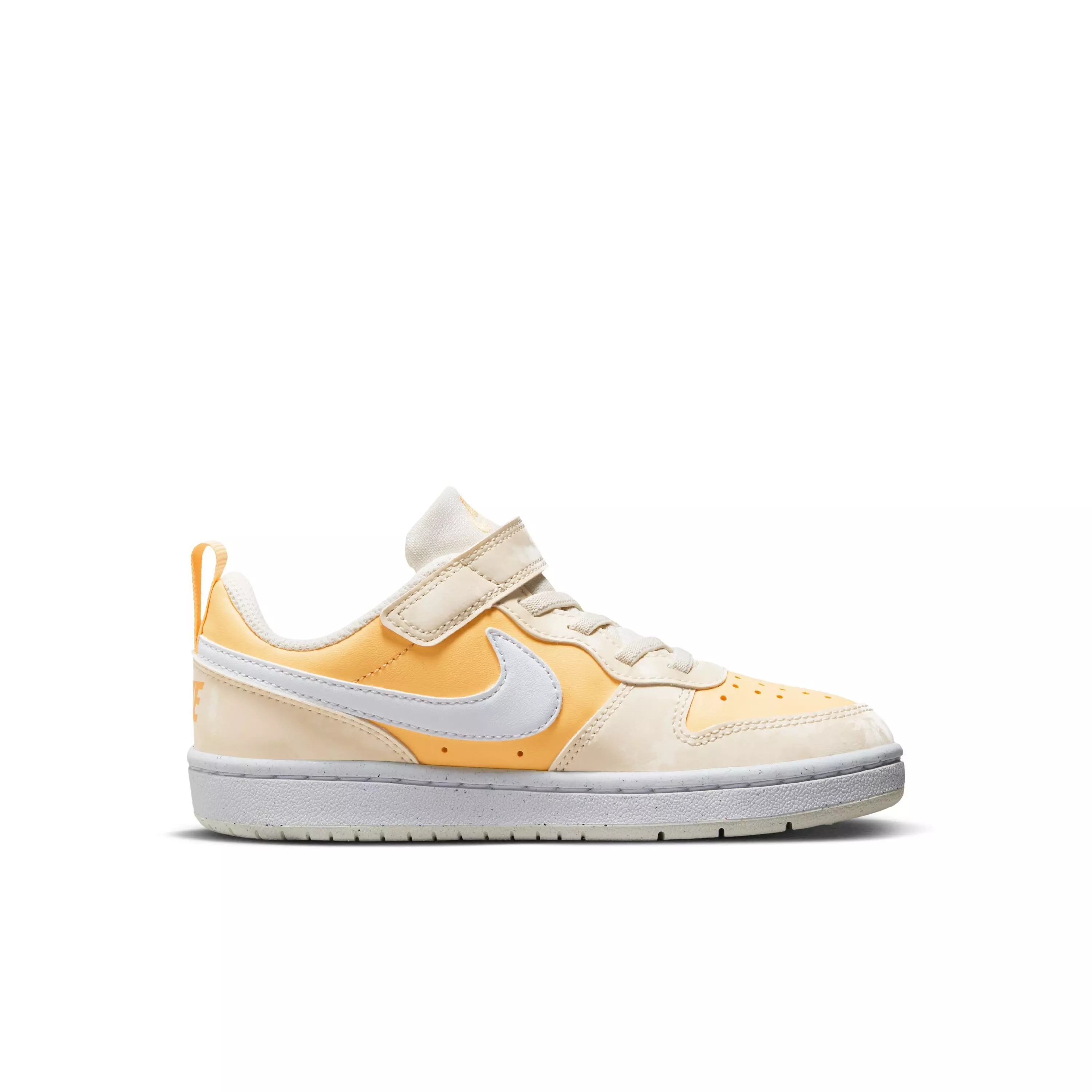 Nike Court Borough Low Recraft "Pale Ivory/Melon Tint/White/Football Grey" Preschool Girls' Shoe - IVORY/MELON/WHITE/GREY