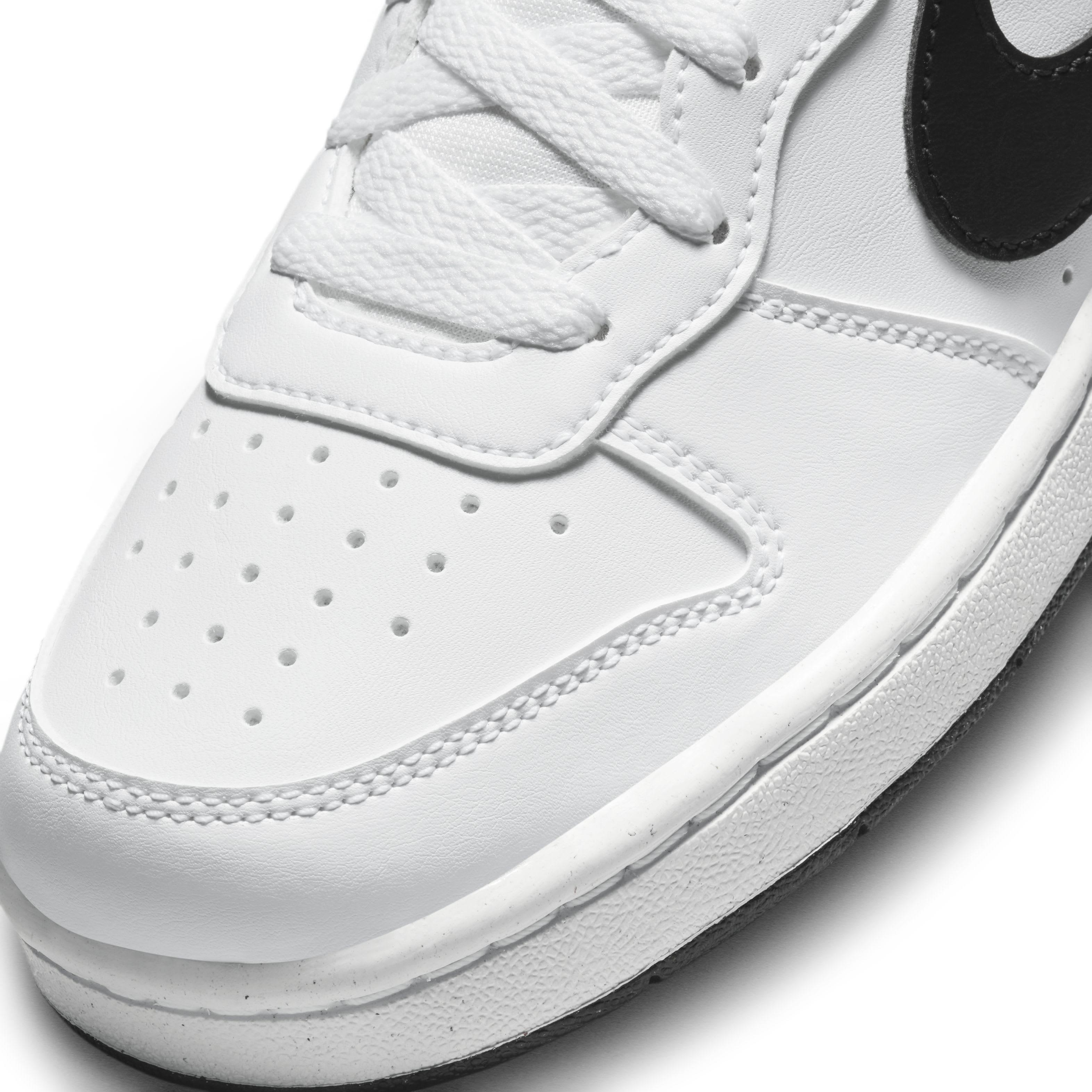 Nike Court Borough Low Recraft Grade School Boys' "White/Black" Shoe