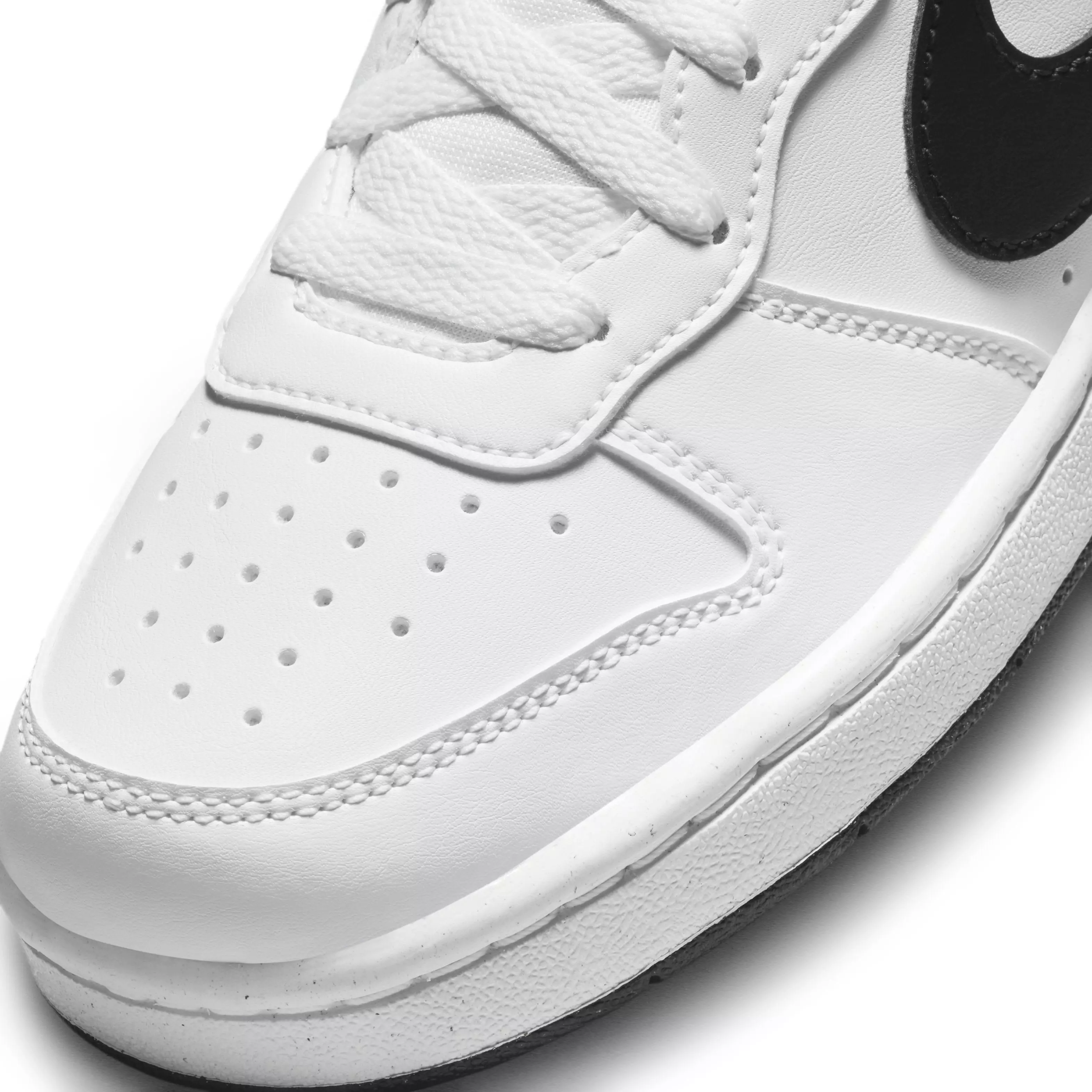Nike Court Borough Low Recraft "White/Black" Grade School Boys' Shoe - WHITE/BLACK