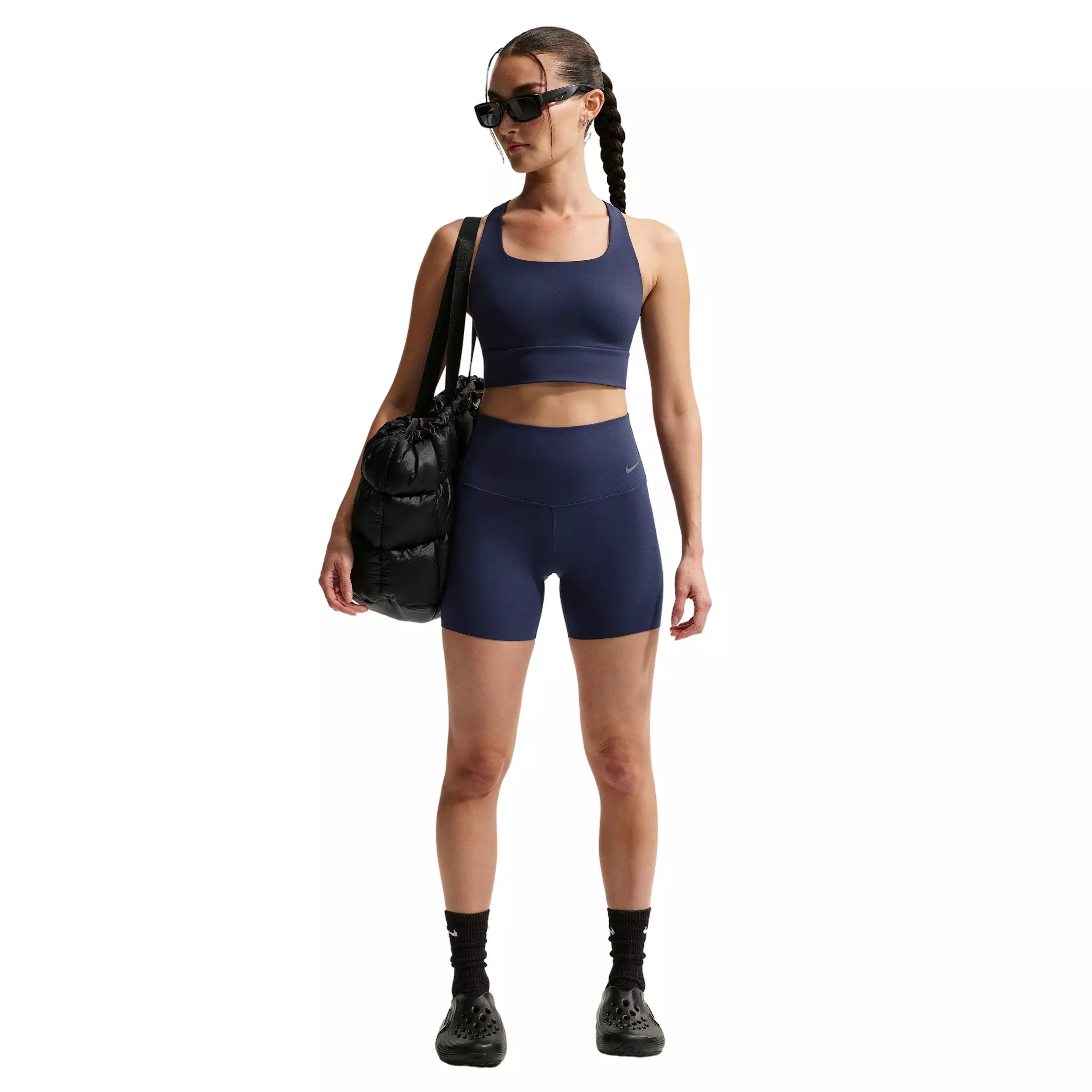 Nike Women's Zenvy Light-Support Padded Longline Sports Bra -Navy - NAVY
