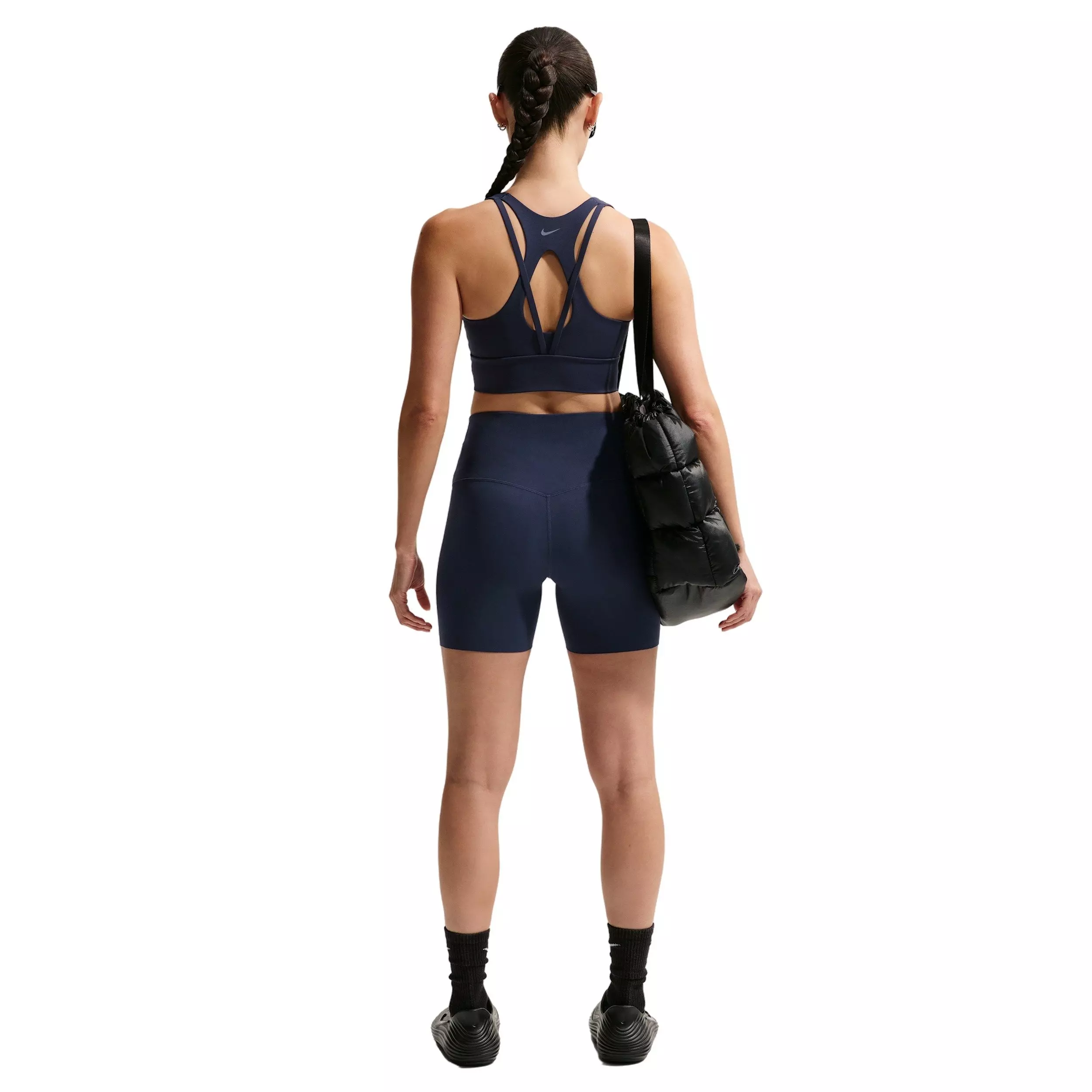 Nike Women's Zenvy Light-Support Padded Longline Sports Bra - Navy - NAVY