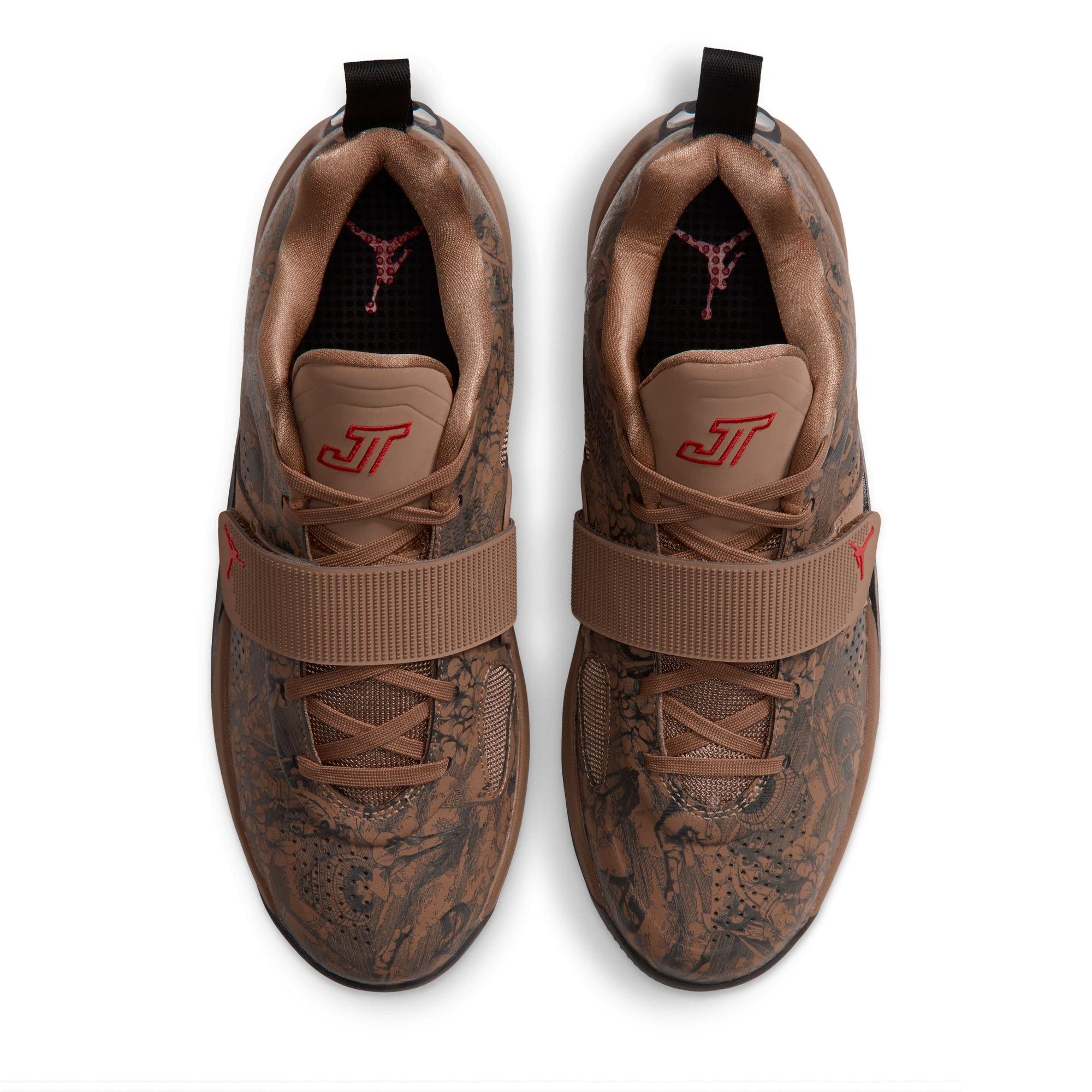 Jordan Tatum 5 "Laser" Men's Basketball Shoe - LEGEND DK BROWN/UNIVERSITY RED