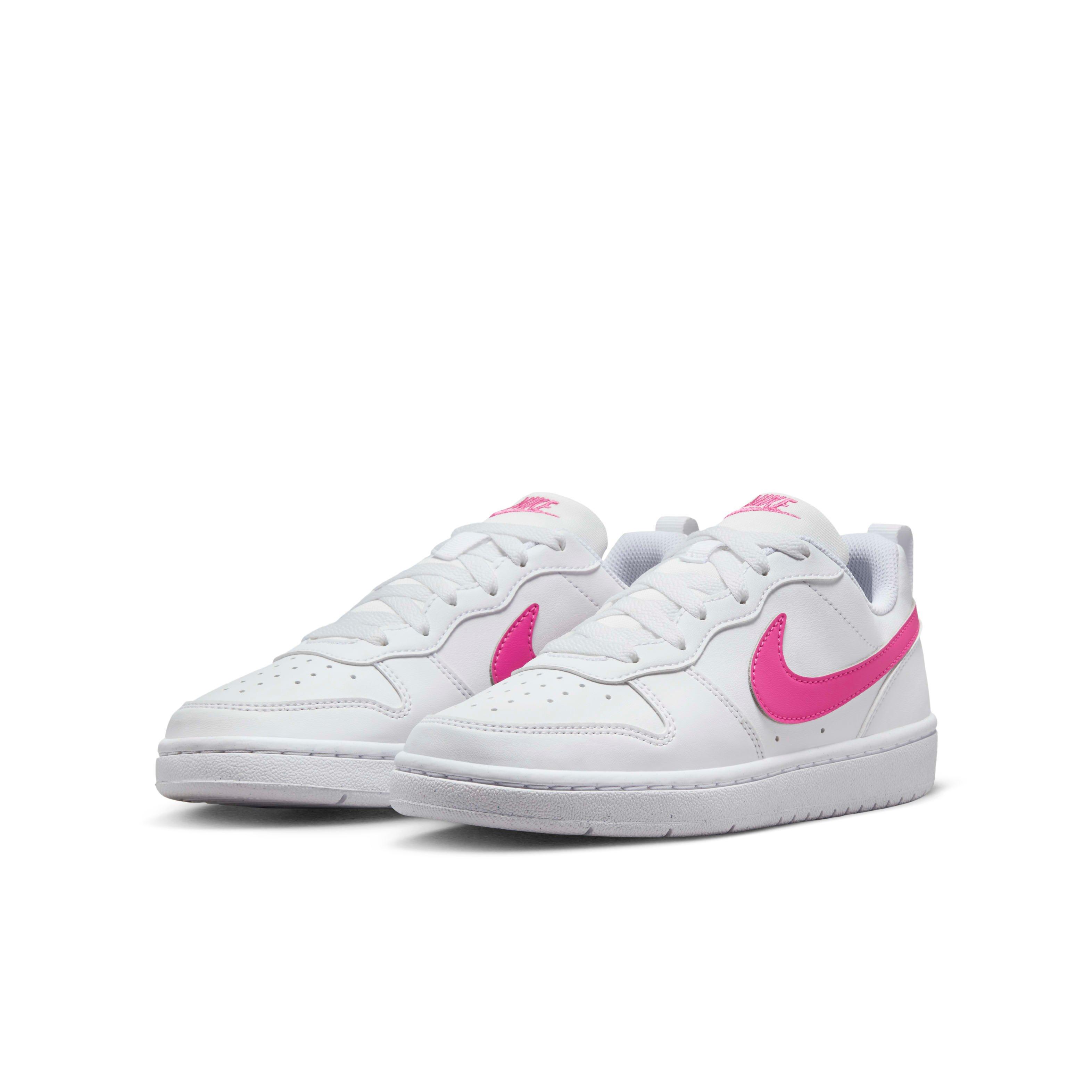 Nike Court Borough Low Recraft Grade School Girls' "White/Laser Fuchsia" Shoe