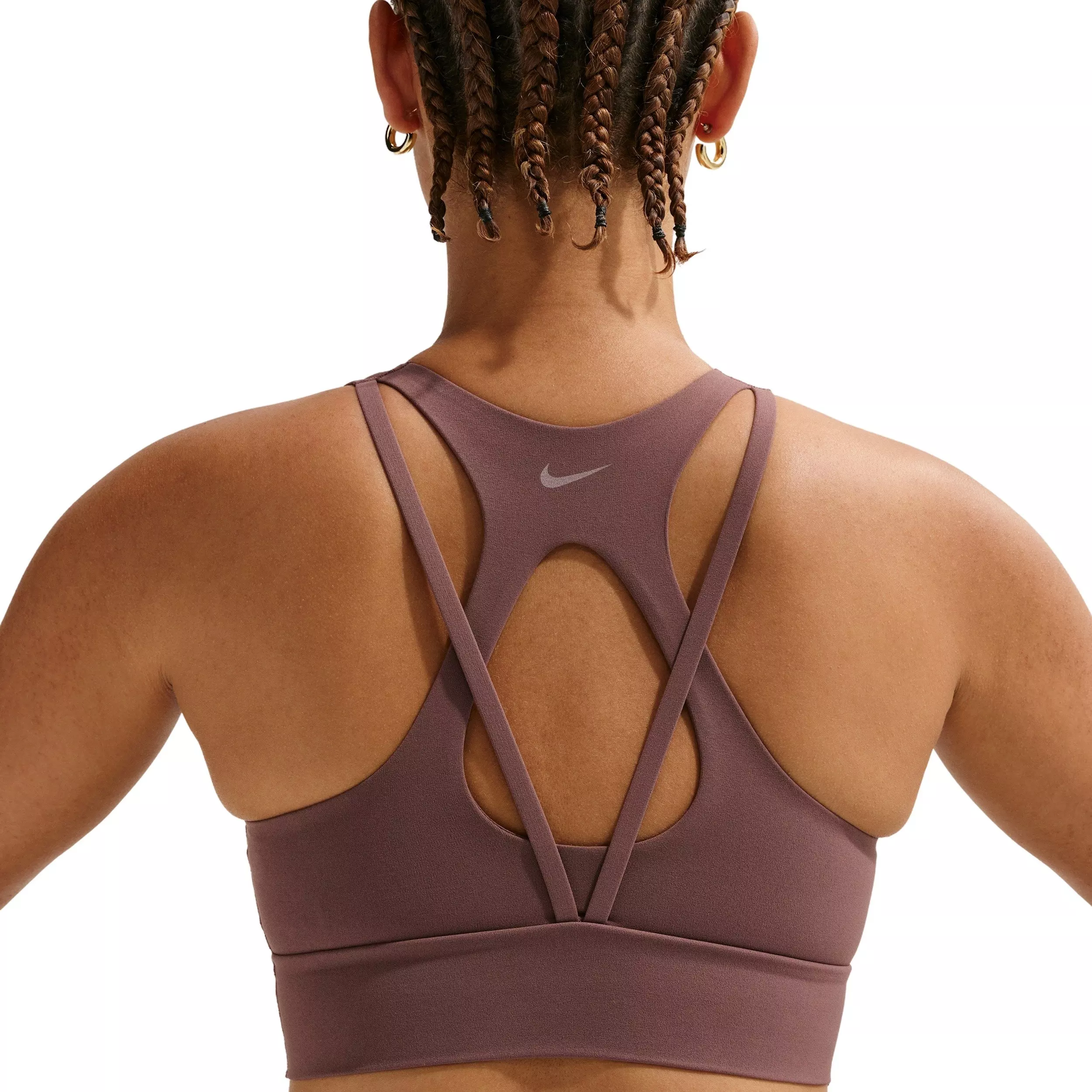 Nike Women's Zenvy Light-Support Padded Longline Sports Bra -Tattoo Purple - TATTOO PURPLE