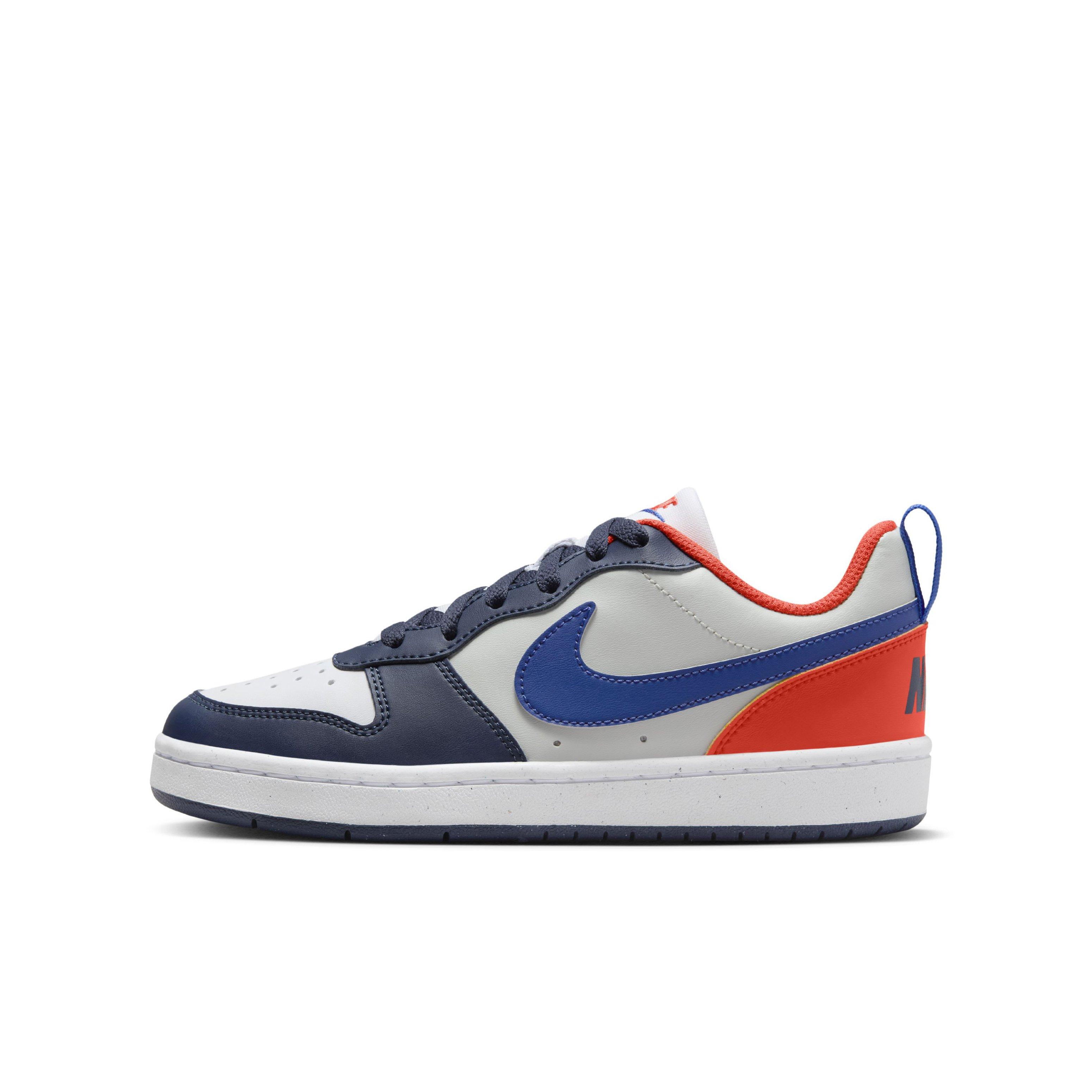 Nike Court Borough Low Recraft Grade School Boys' "Navy/Orange/Light Silver/Hyper Royal" Shoe