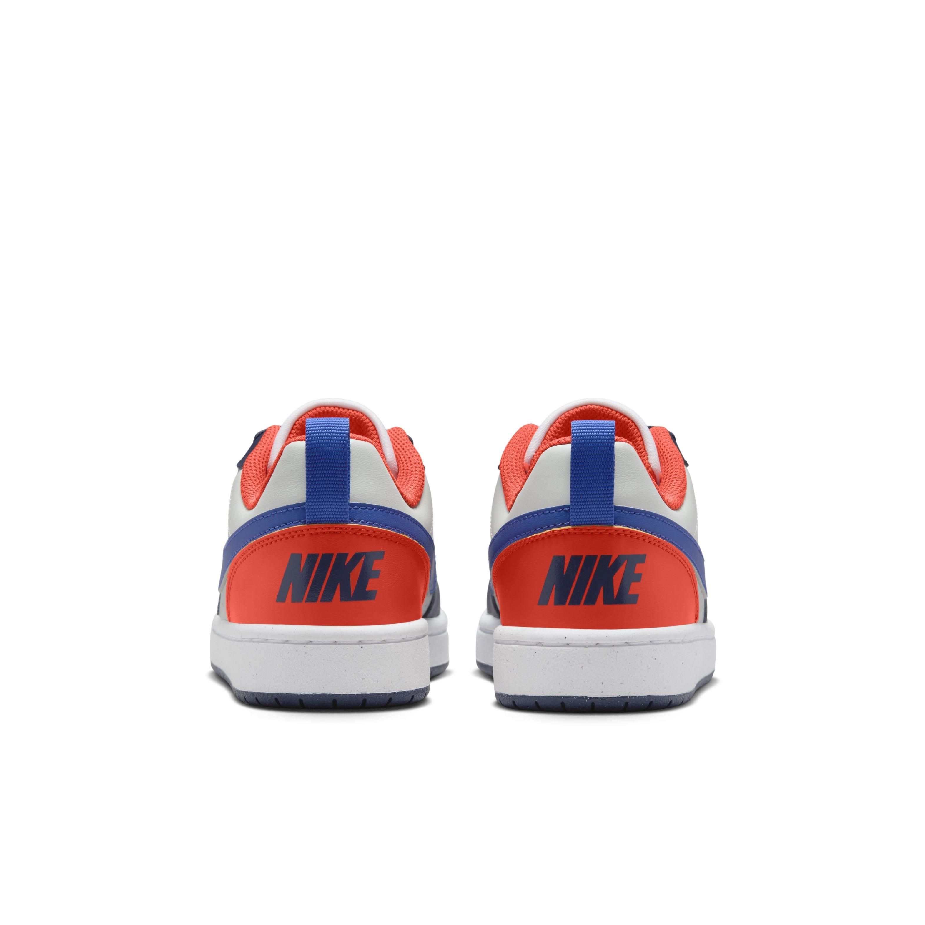 Nike Court Borough Low Recraft Grade School Boys' "Navy/Orange/Light Silver/Hyper Royal" Shoe