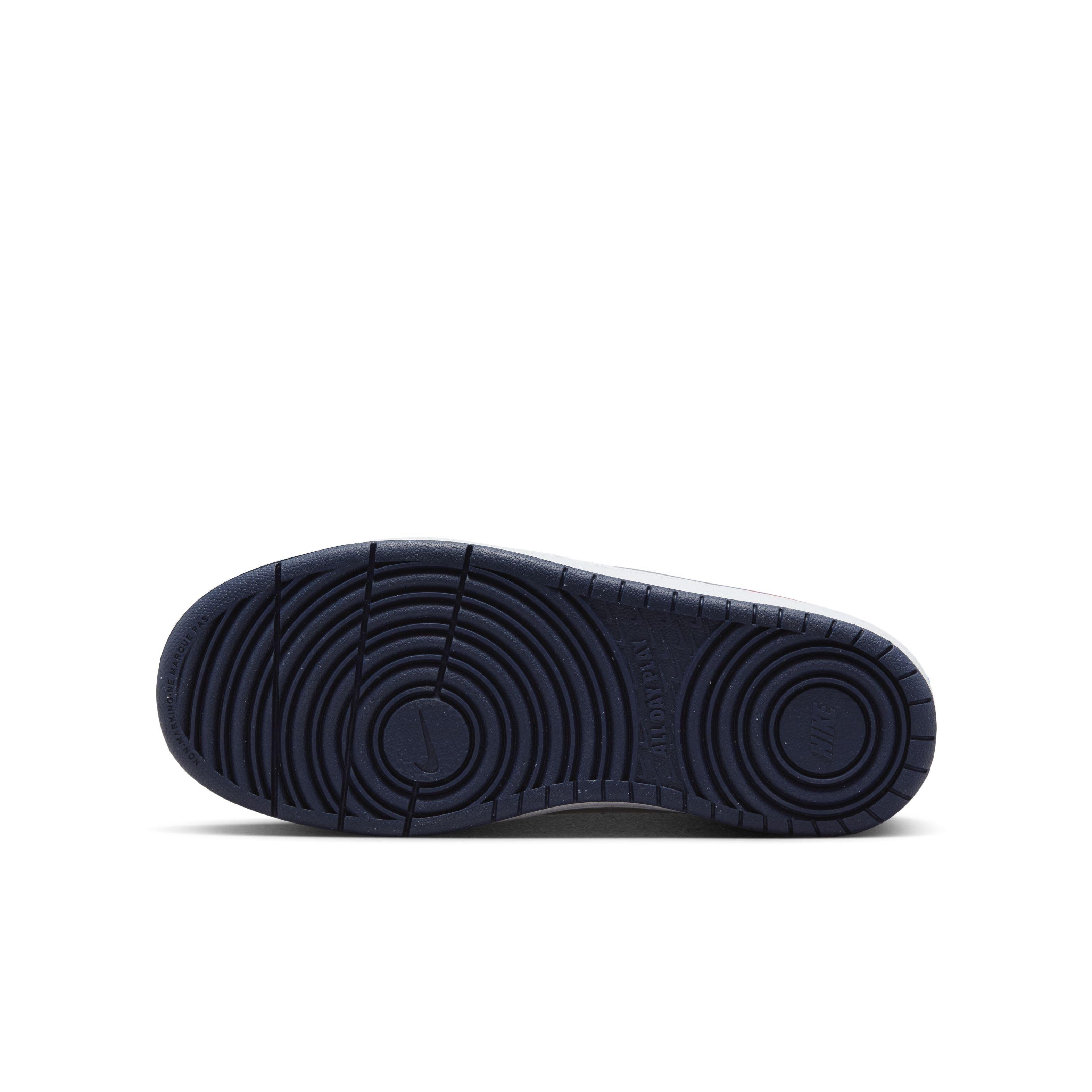 Nike Court Borough Low Recraft Grade School Boys' "Navy/Orange/Light Silver/Hyper Royal" Shoe