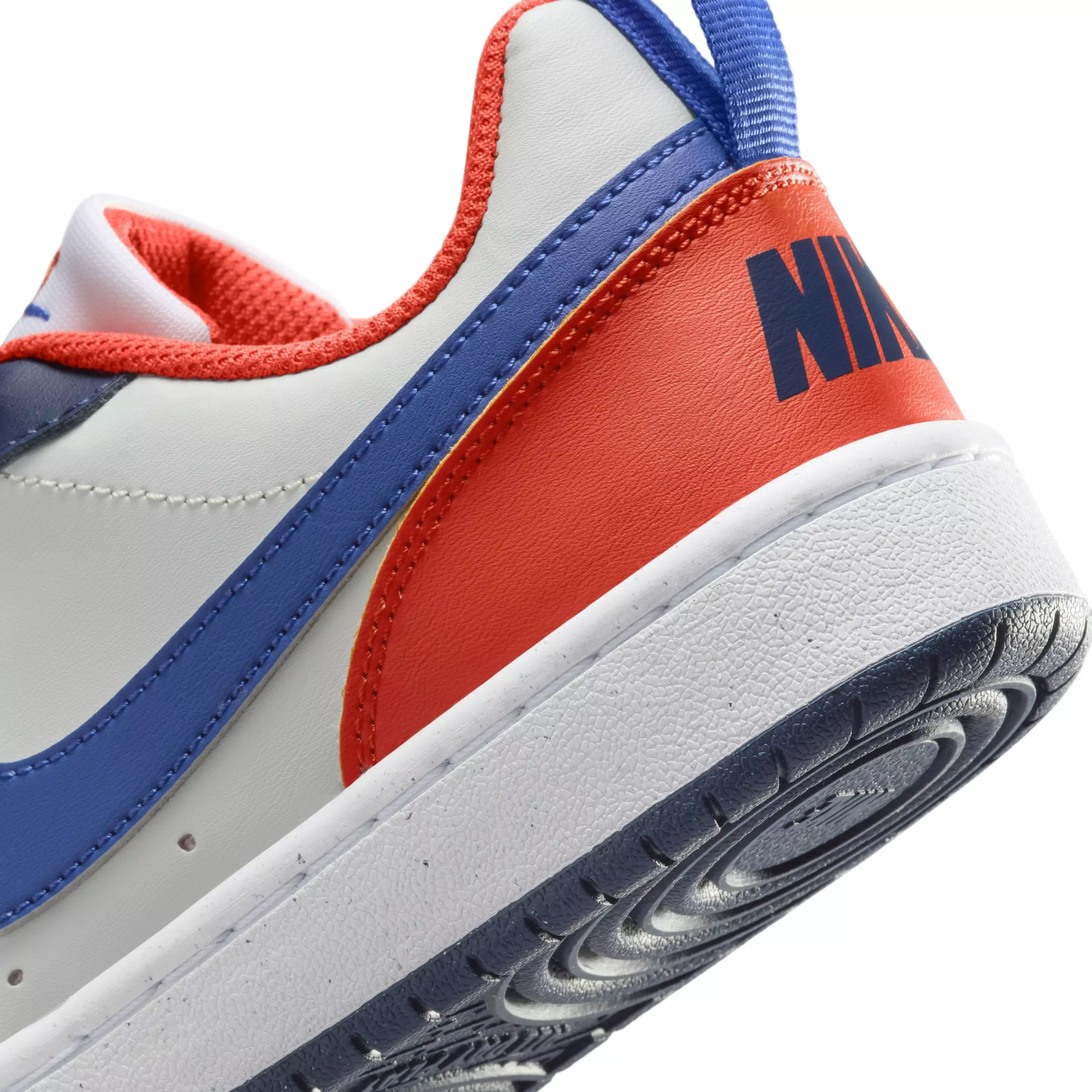 Nike Court Borough Low Recraft "Navy/Orange/Light Silver/Hyper Royal" Grade School Boys' Shoe - NAVY/ORANGE/LT SILVER/ROYAL