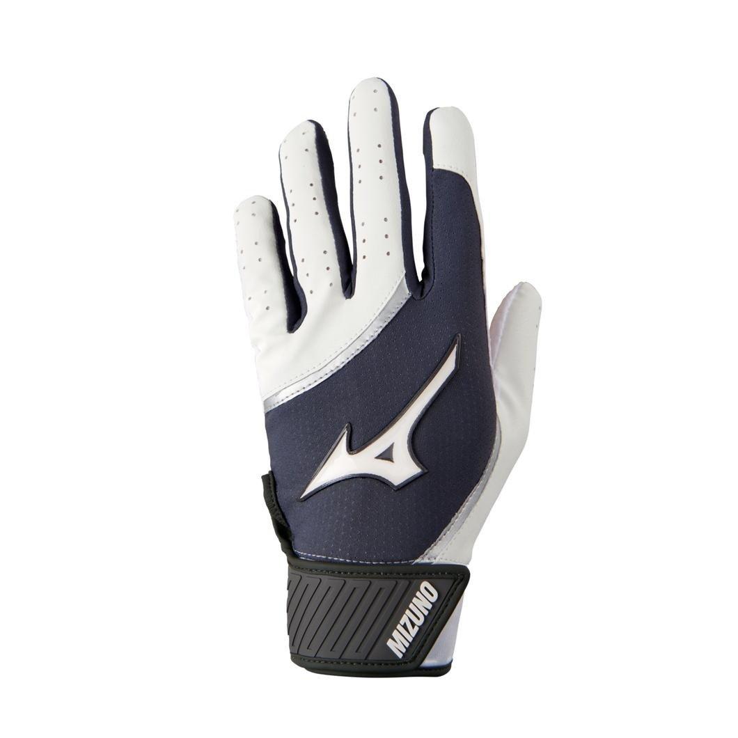 Mizuno MVP Baseball Batting Gloves - WHITE/GREY Thumbnail View 1