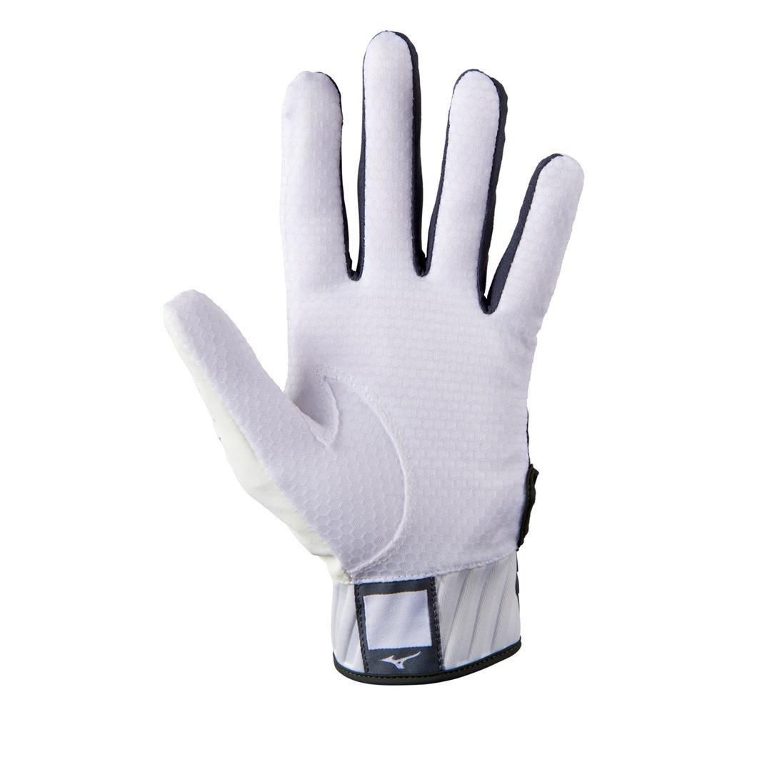 Mizuno MVP Baseball Batting Gloves - WHITE/GREY Thumbnail View 2