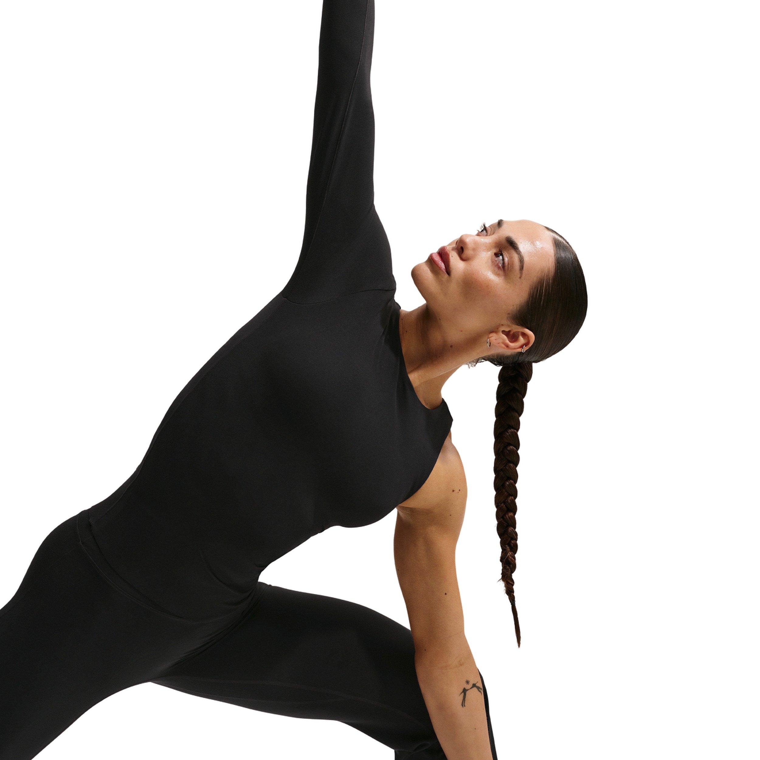 Nike Women's Zenvy Dri-FIT One-Sleeve Top - Black - BLACK Thumbnail View 3