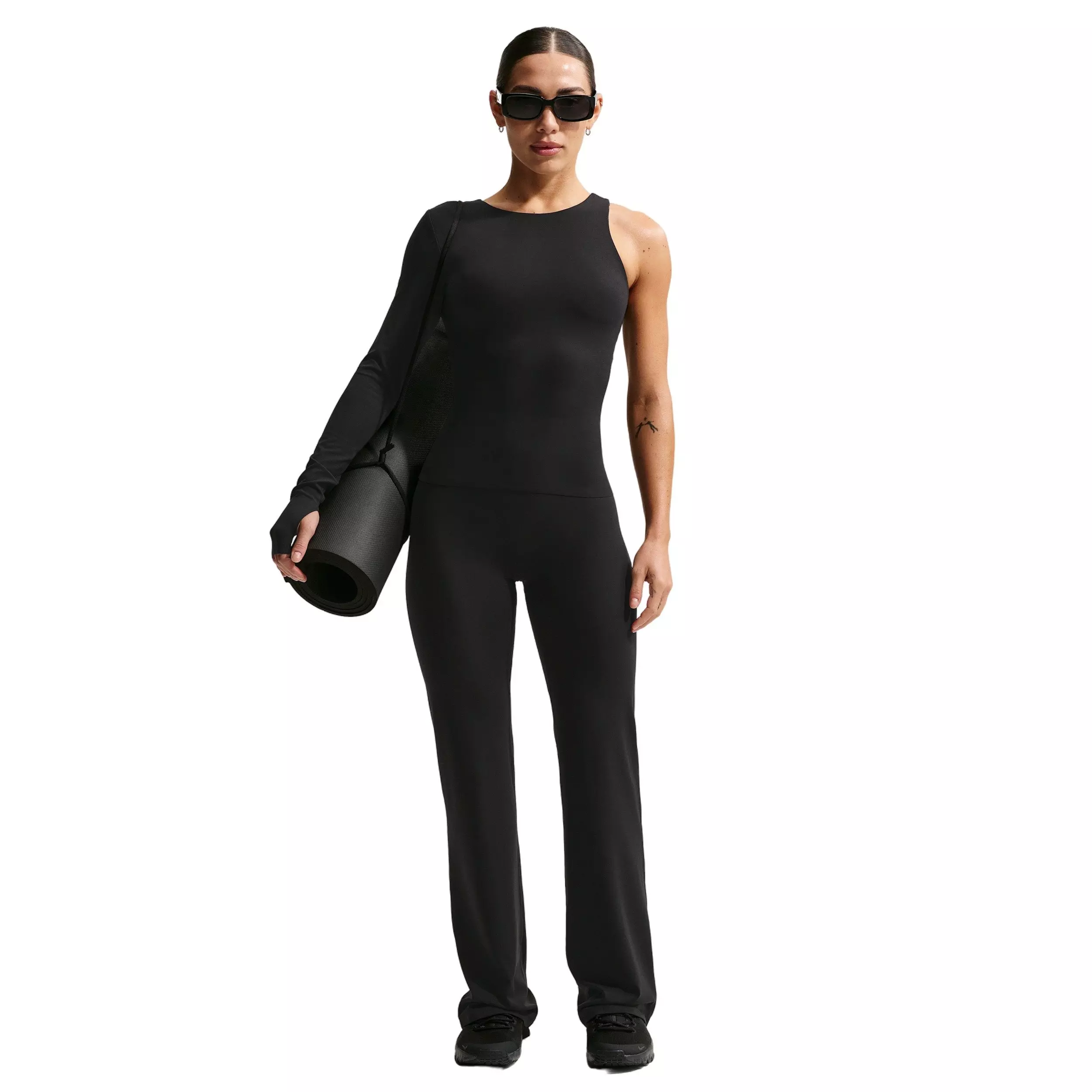 Nike Women's Zenvy Dri-FIT One-Sleeve Top -Black - BLACK