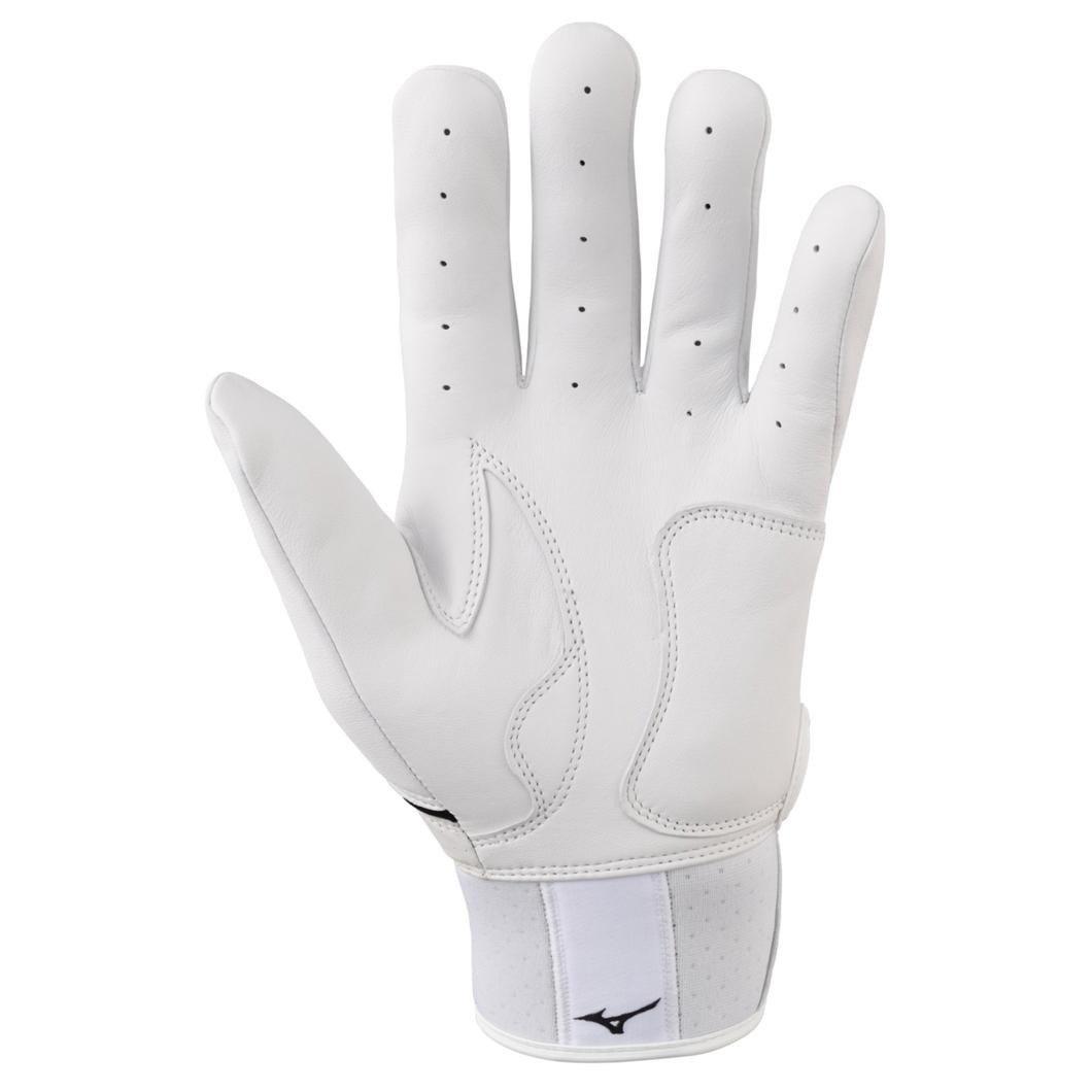 Mizuno Pro Select Baseball Batting Gloves - WHITE Thumbnail View 2