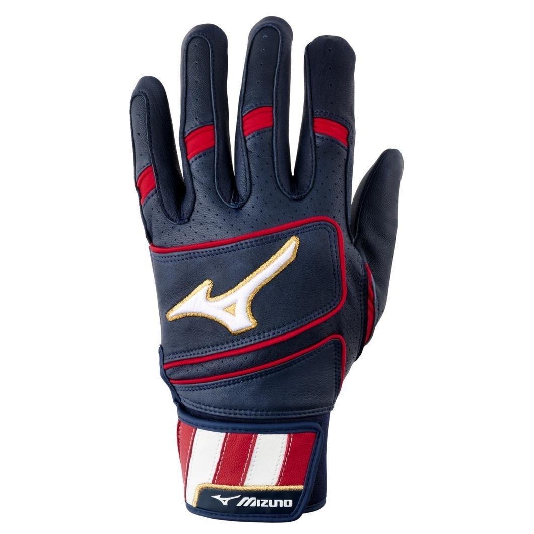 Mizuno Pro Select Baseball Batting Gloves - NAVY/RED Thumbnail View 1