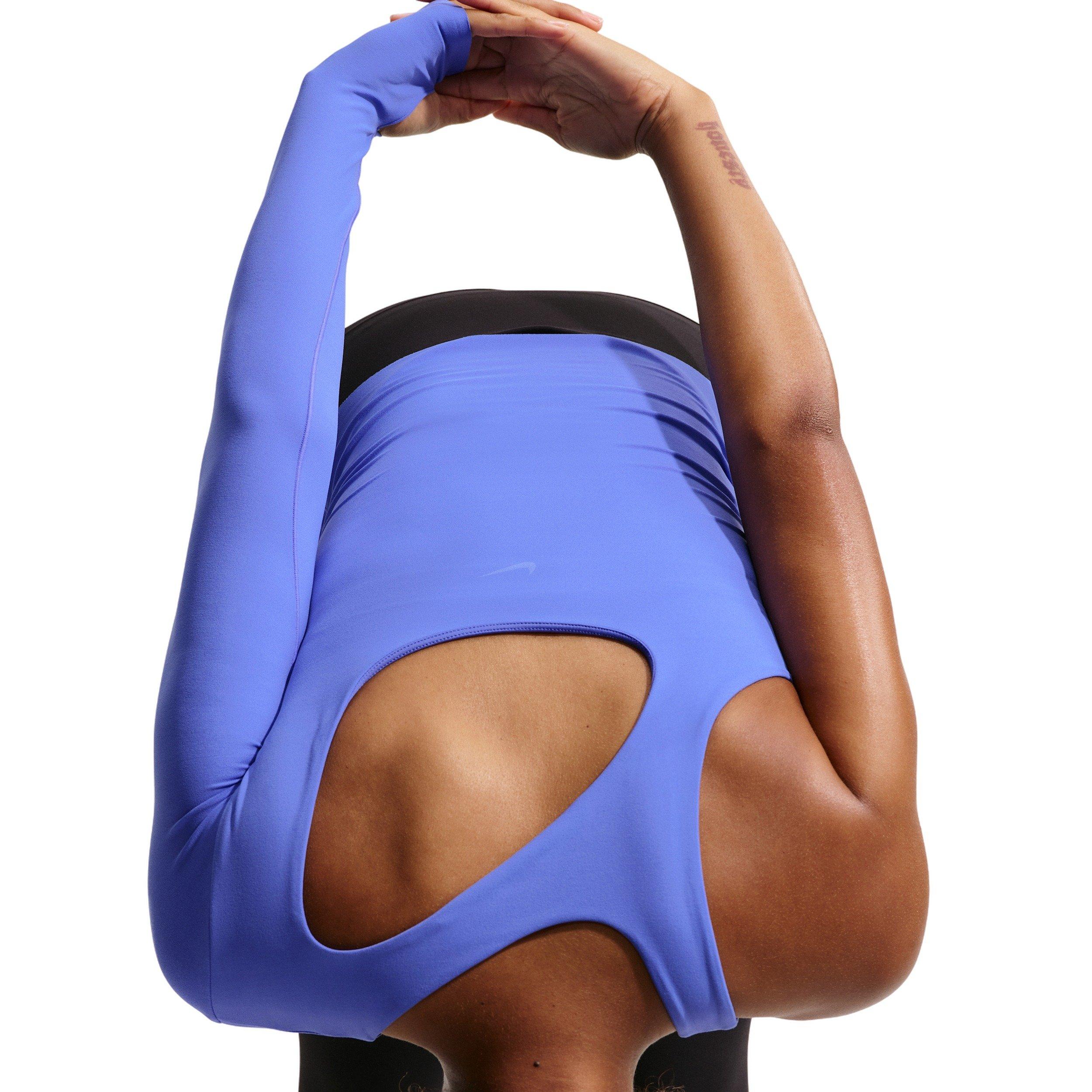 Nike Women's Zenvy Dri-FIT One-Sleeve Top -Sapphire - SAPPHIRE Thumbnail View 3