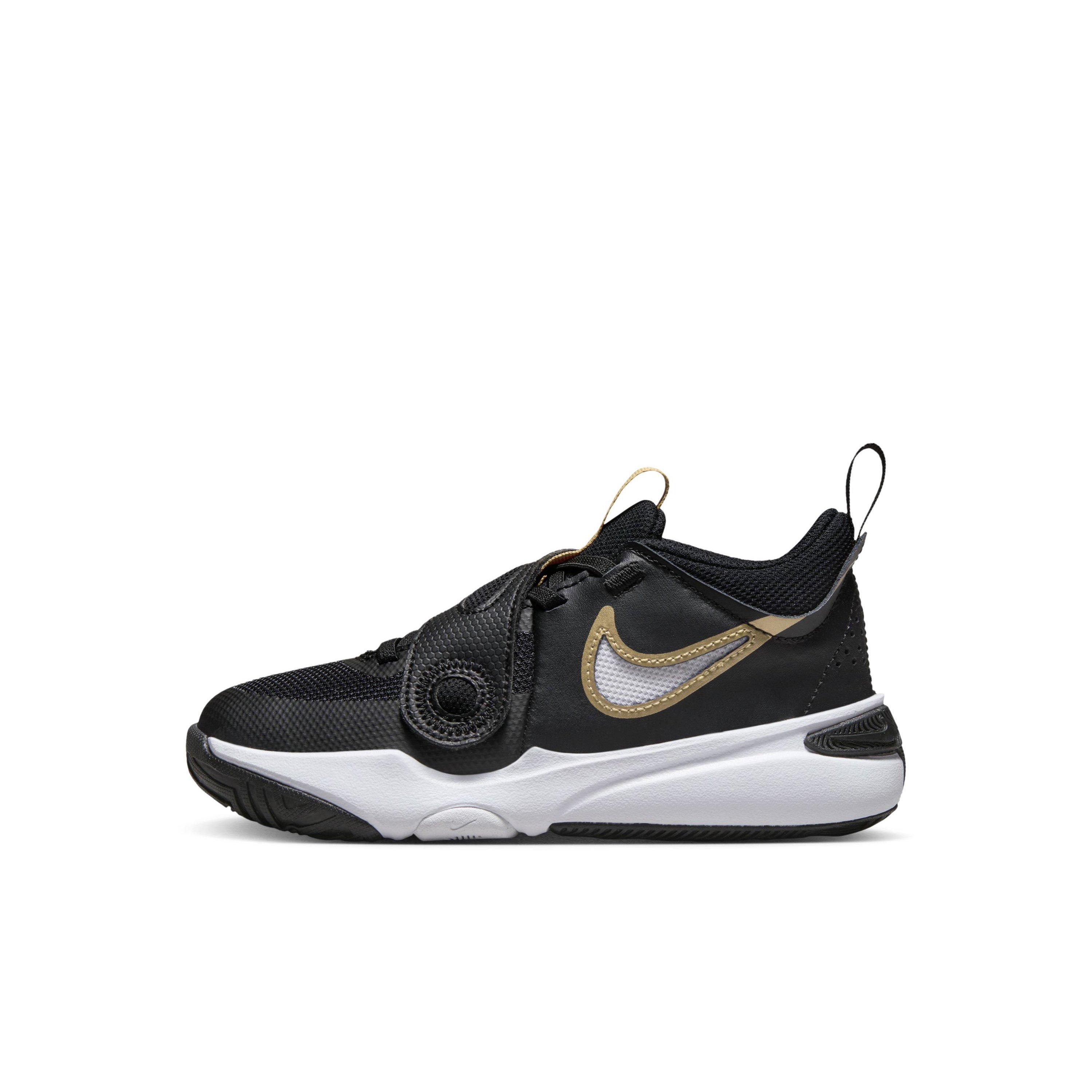 Nike Team Hustle D 11 Preschool Boys' "Black/Anthracite/Gold" Basketball Shoe