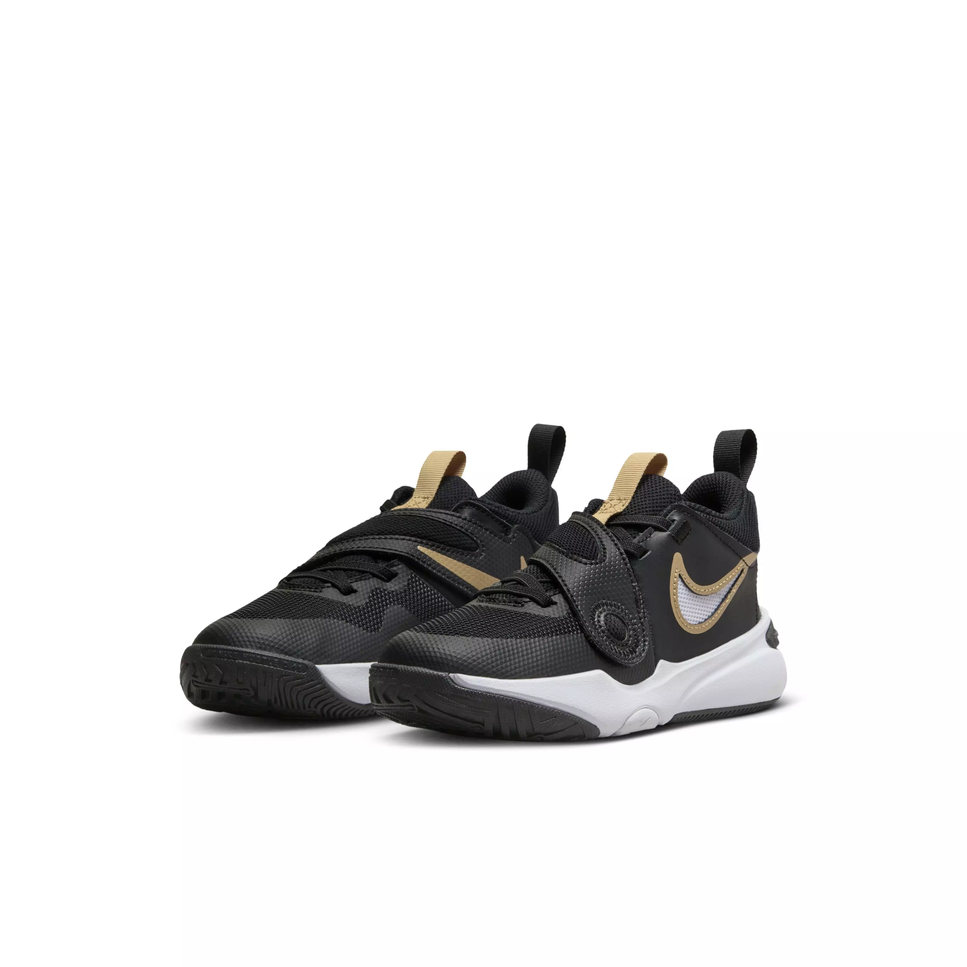 Nike Team Hustle D 11 "Black/Anthracite/Gold" Preschool Boys' Basketball Shoe - BLACK/ANTHRACITE/GOLD