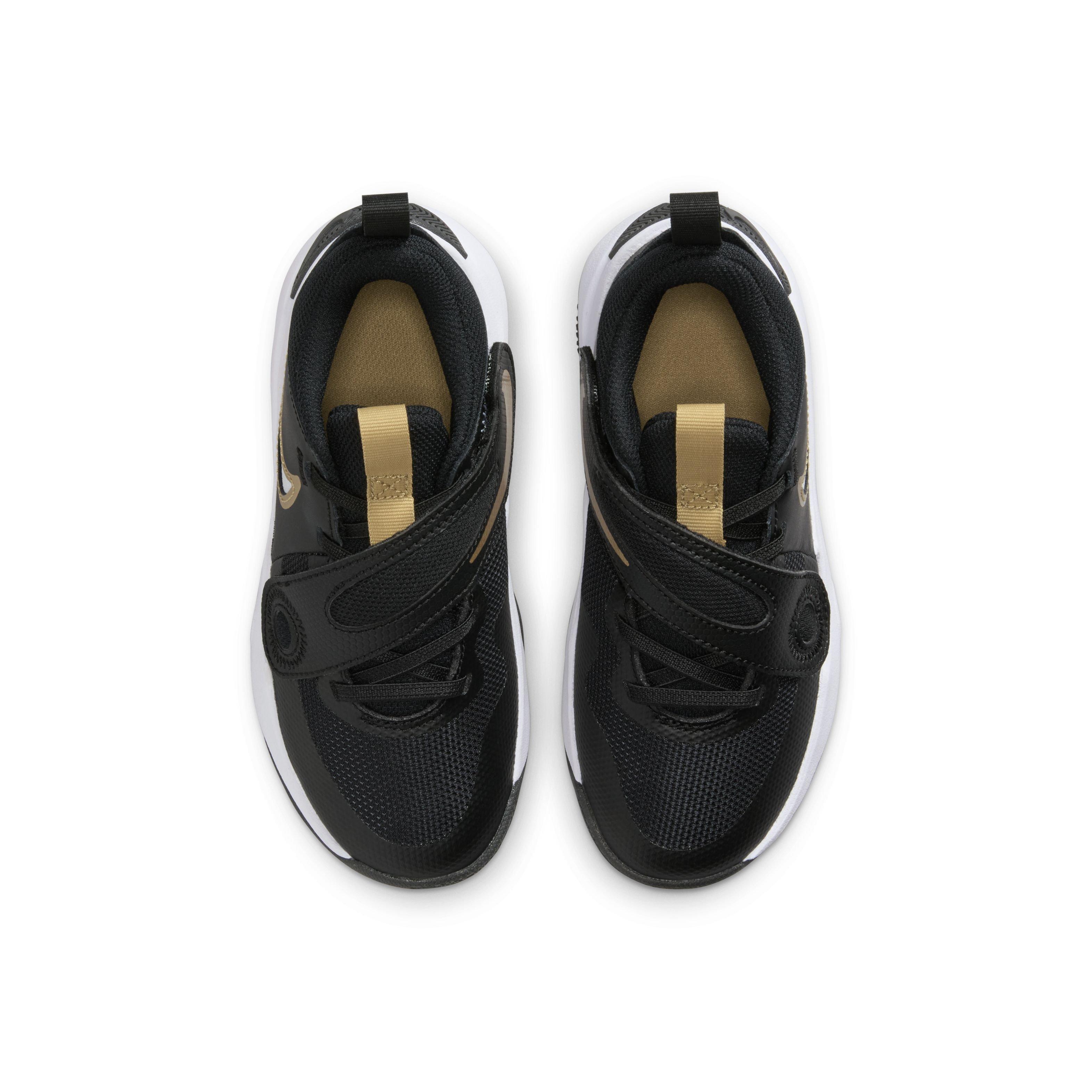 Nike Team Hustle D 11 Preschool Boys' "Black/Anthracite/Gold" Basketball Shoe