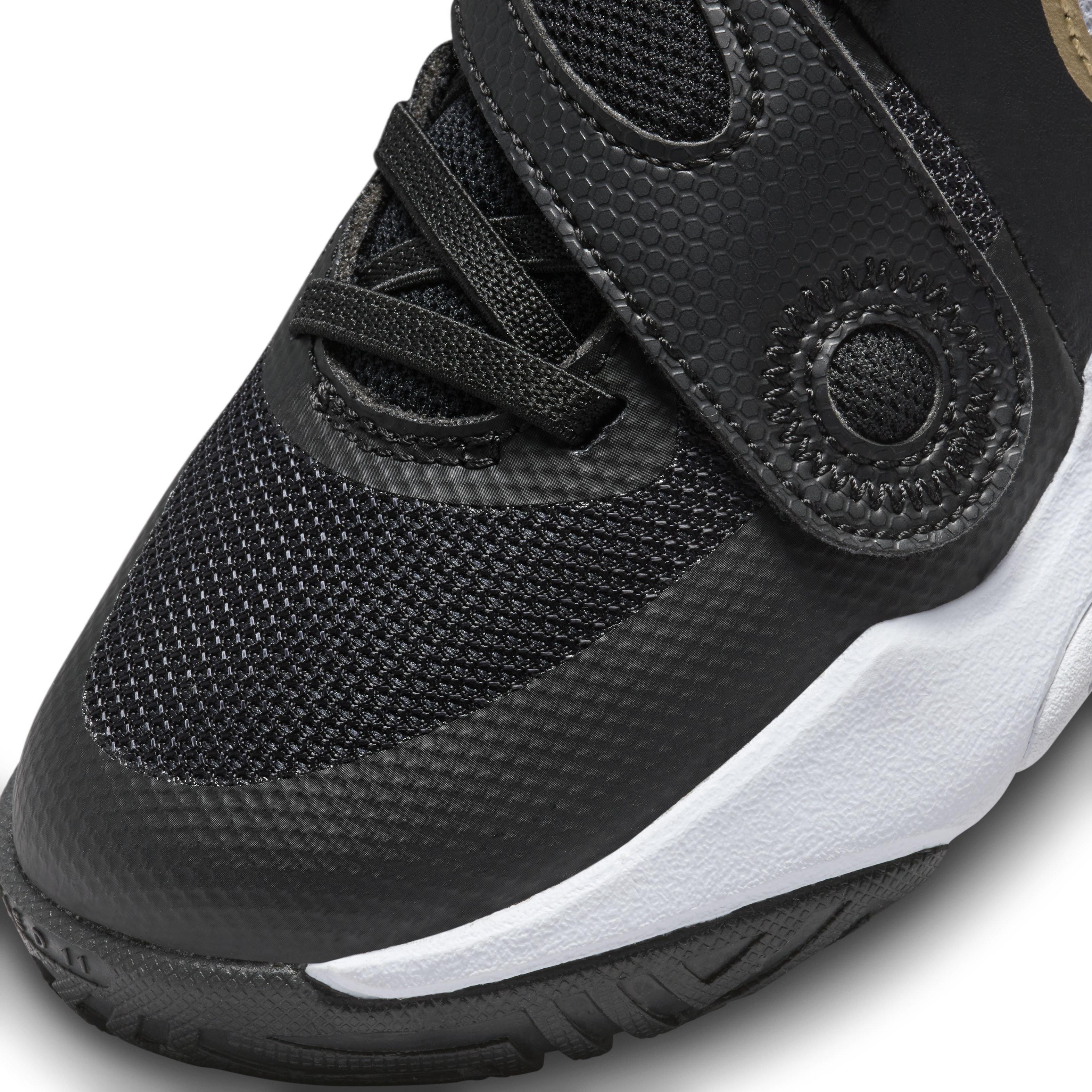 Nike Team Hustle D 11 Preschool Boys' "Black/Anthracite/Gold" Basketball Shoe
