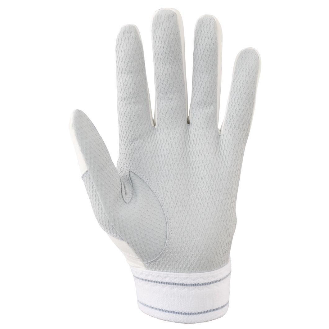 Mizuno Pro PowerArc Baseball Batting Gloves - White/Gold - WHITE/GOLD Thumbnail View 2