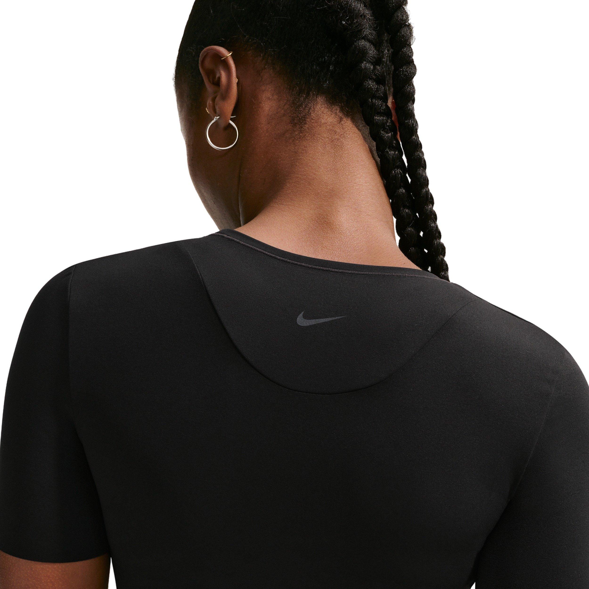 Nike Women's Zenvy Dri-FIT Short-Sleeve Top -Black - BLACK Thumbnail View 2