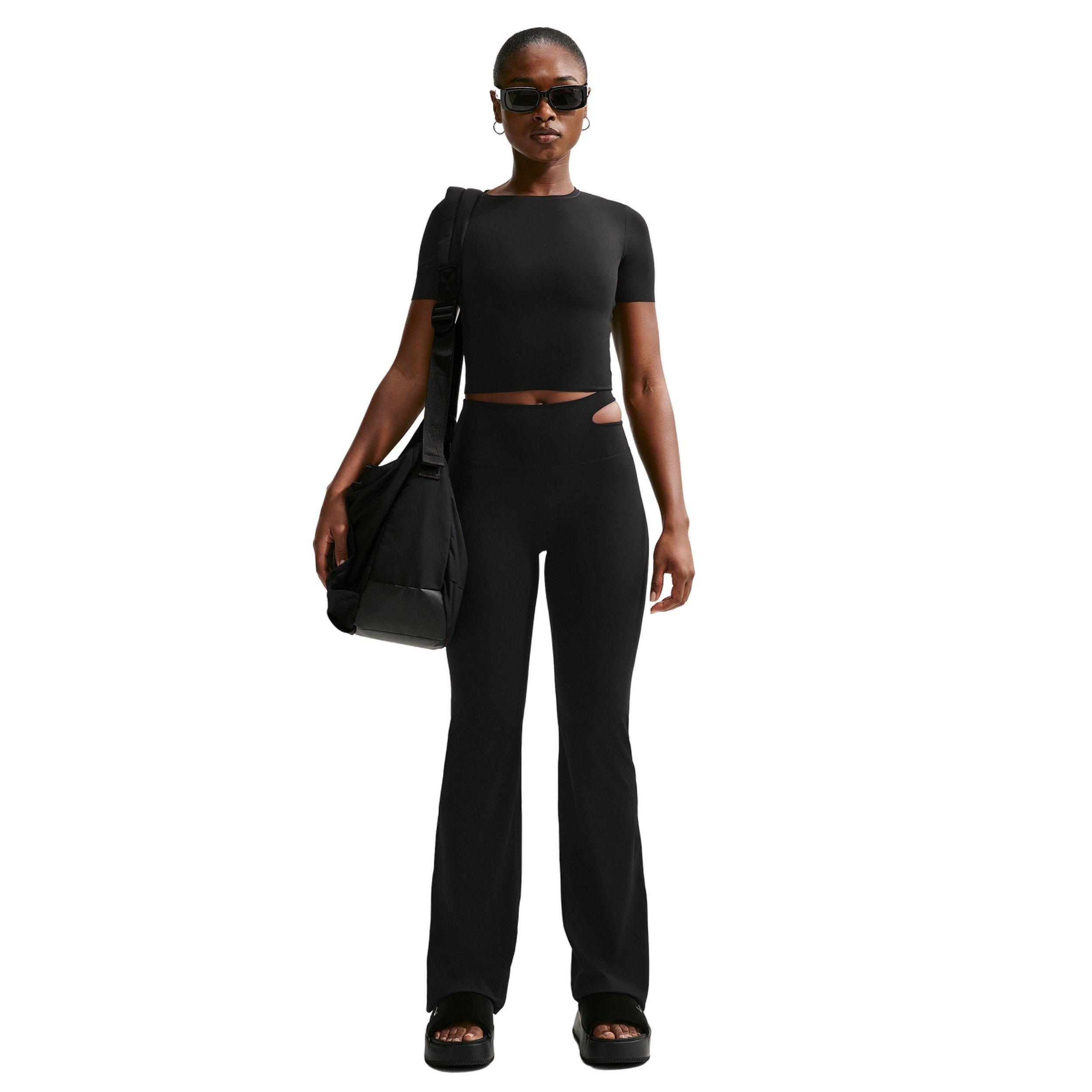 Nike Women's Zenvy Dri-FIT Short-Sleeve Top - Black - BLACK Thumbnail View 4