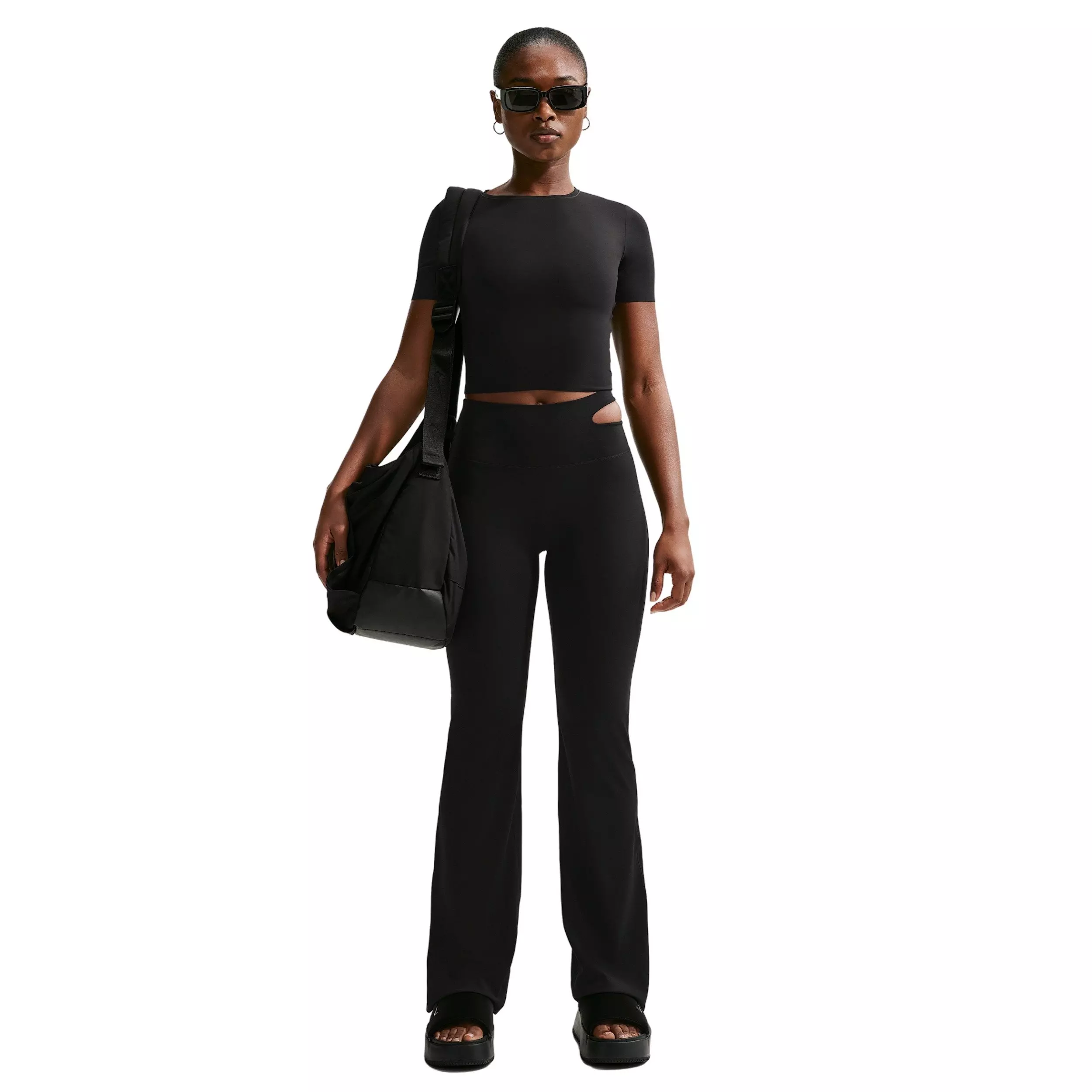 Nike Women's Zenvy Dri-FIT Short-Sleeve Top - Black - BLACK