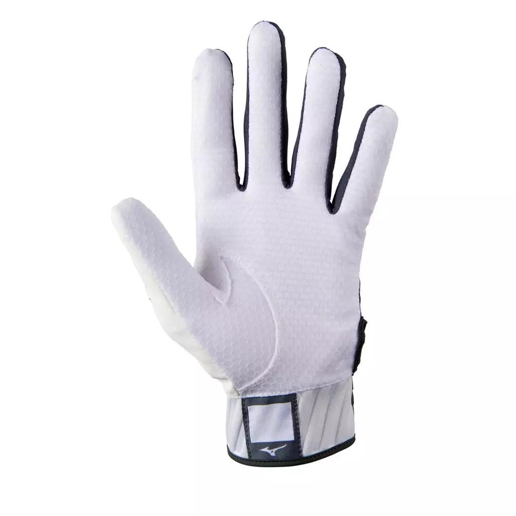 Mizuno Youth MVP Baseball Batting Gloves - WHITE/GREY