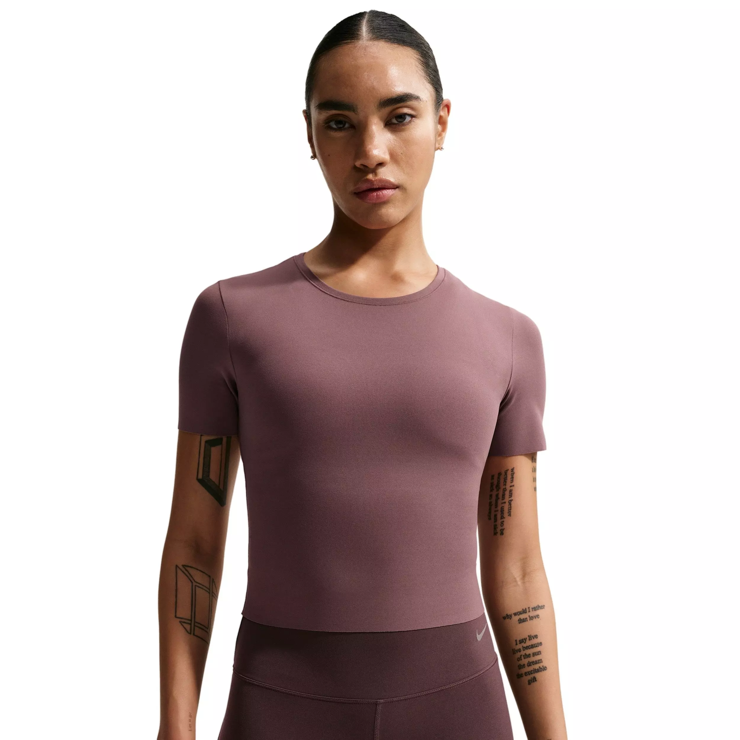 Nike Women's Zenvy Dri-FIT Short-Sleeve Top - Tattoo Purple - TATTOO PURPLE