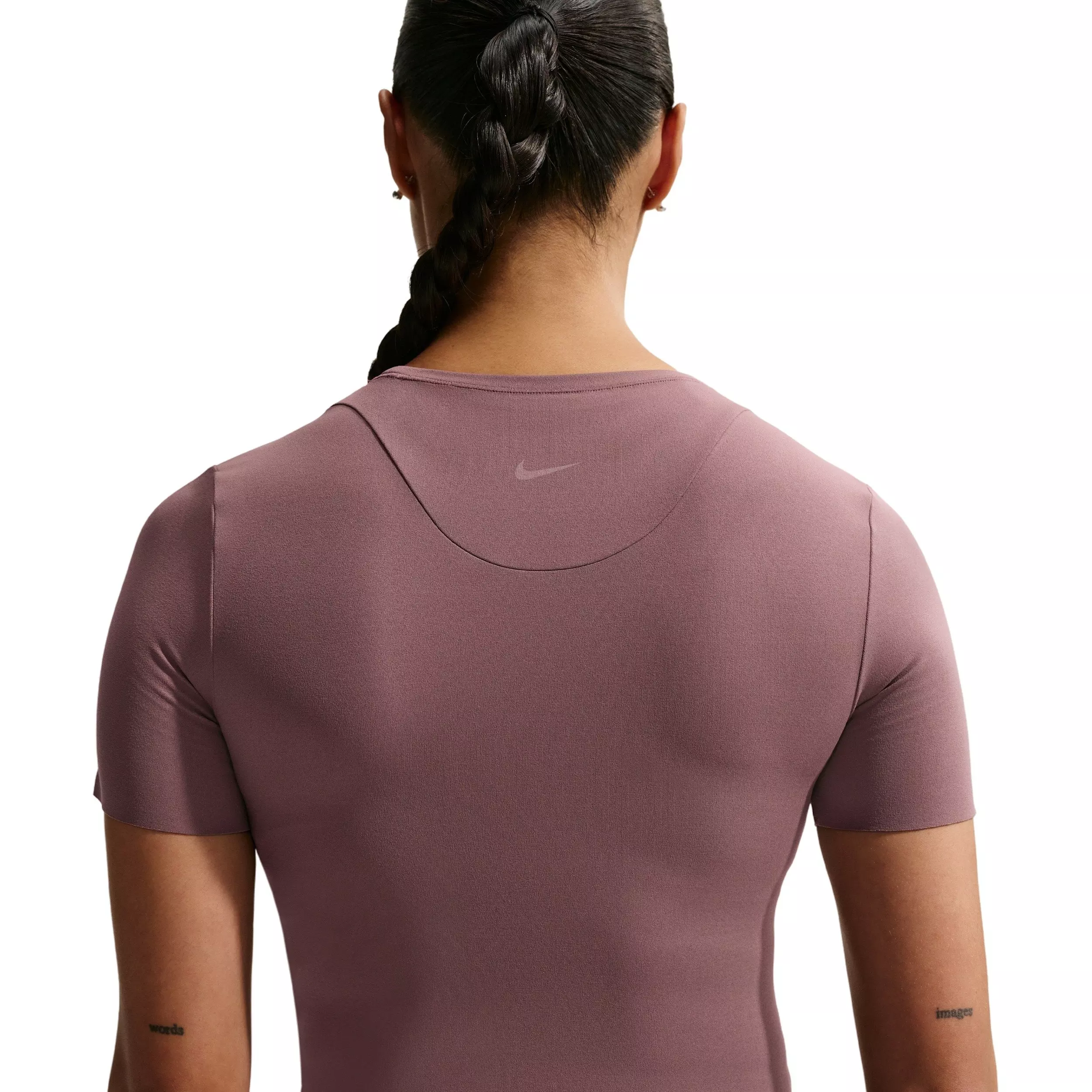 Nike Women's Zenvy Dri-FIT Short-Sleeve Top - Tattoo Purple - TATTOO PURPLE