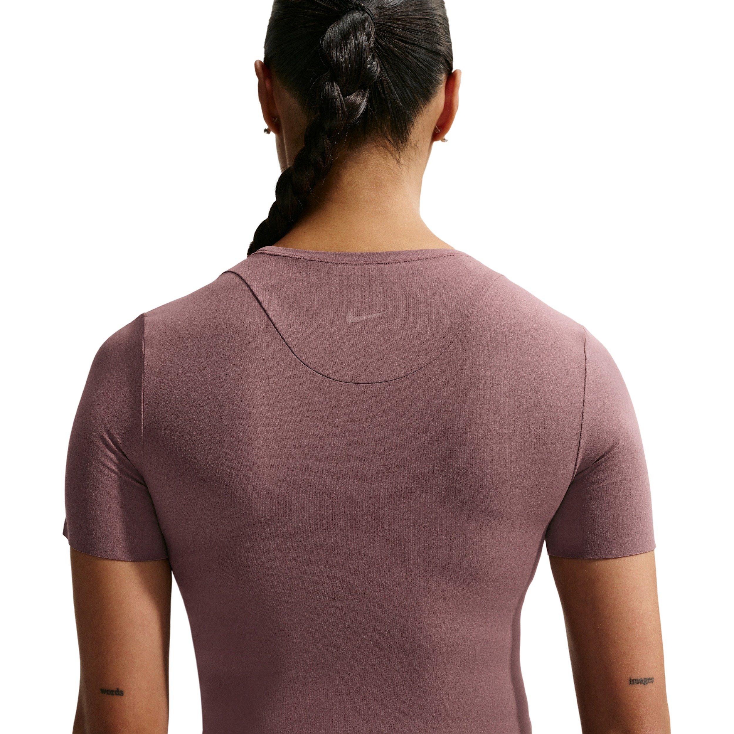 Nike Women's Zenvy Dri-FIT Short-Sleeve Top -Tattoo Purple - TATTOO PURPLE Thumbnail View 2