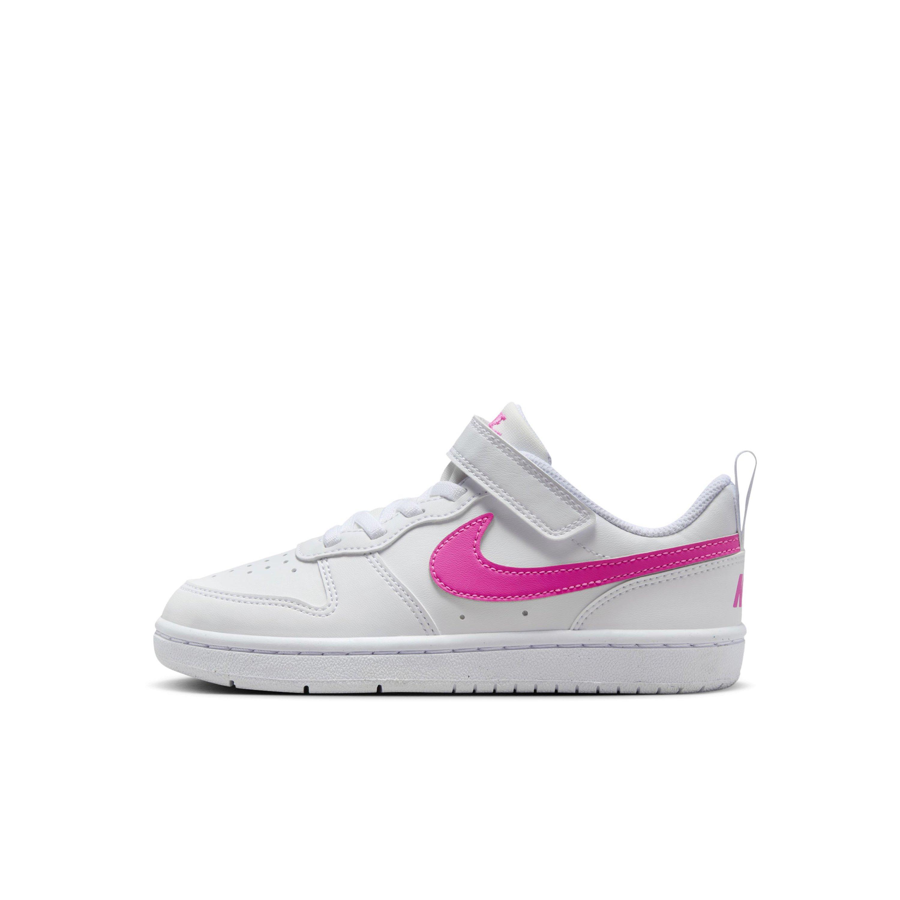 Nike Court Borough Low Recraft Preschool Girls' White/Laser Fuchsia Shoe