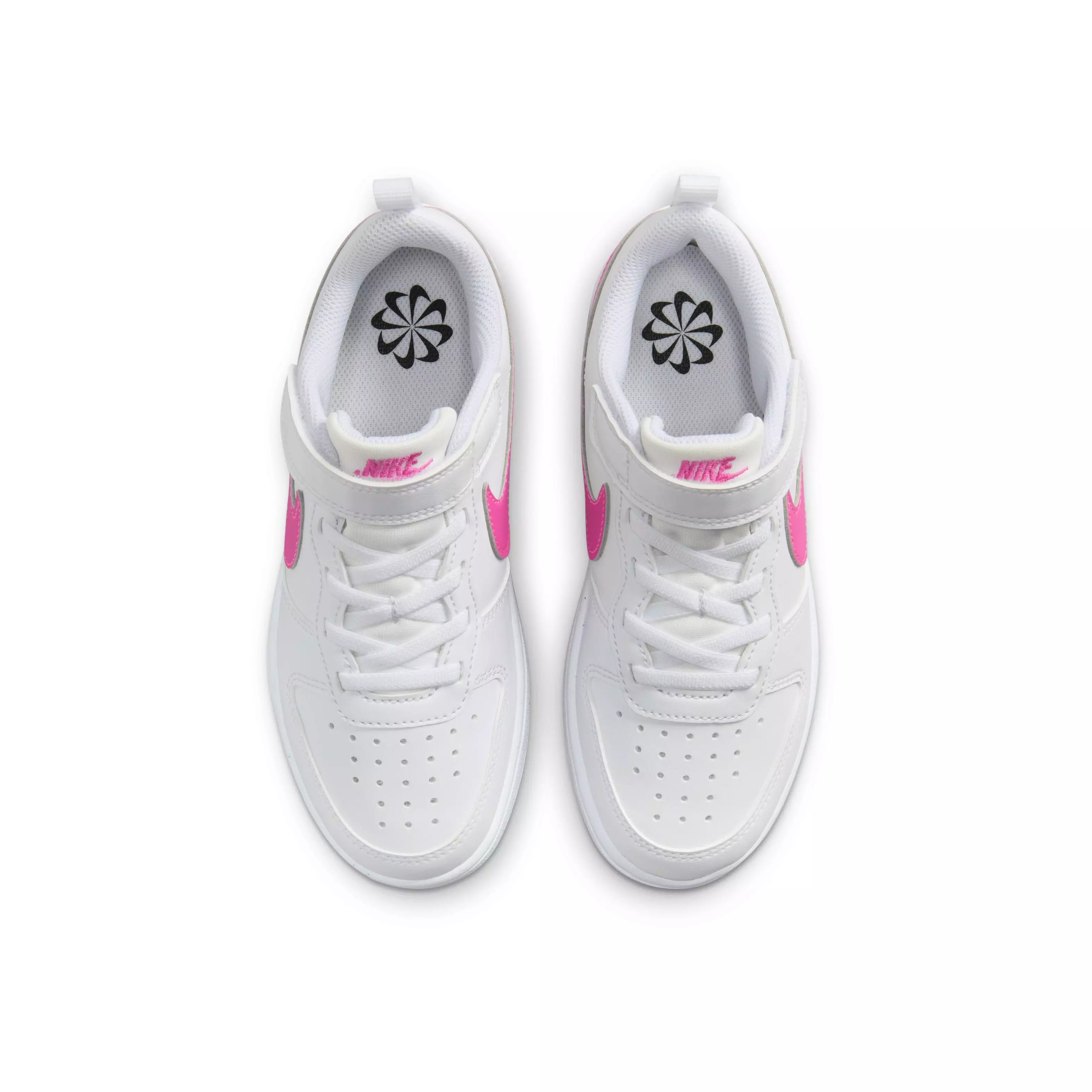 Nike Court Borough Low Recraft "White/Laser Fuchsia" Preschool Girls' Shoe - WHITE/FUCHSIA