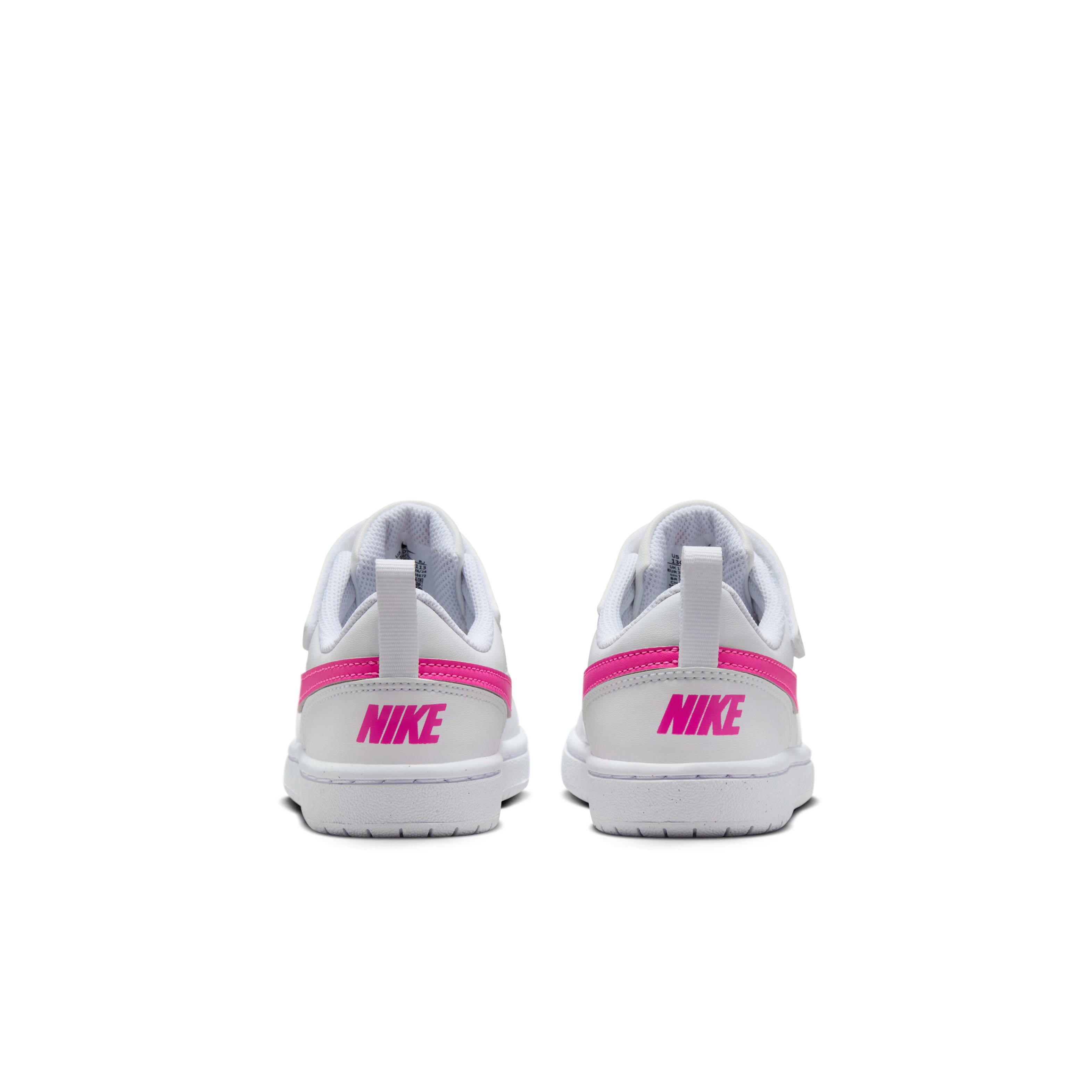 Nike Court Borough Low Recraft Preschool Girls' White/Laser Fuchsia Shoe