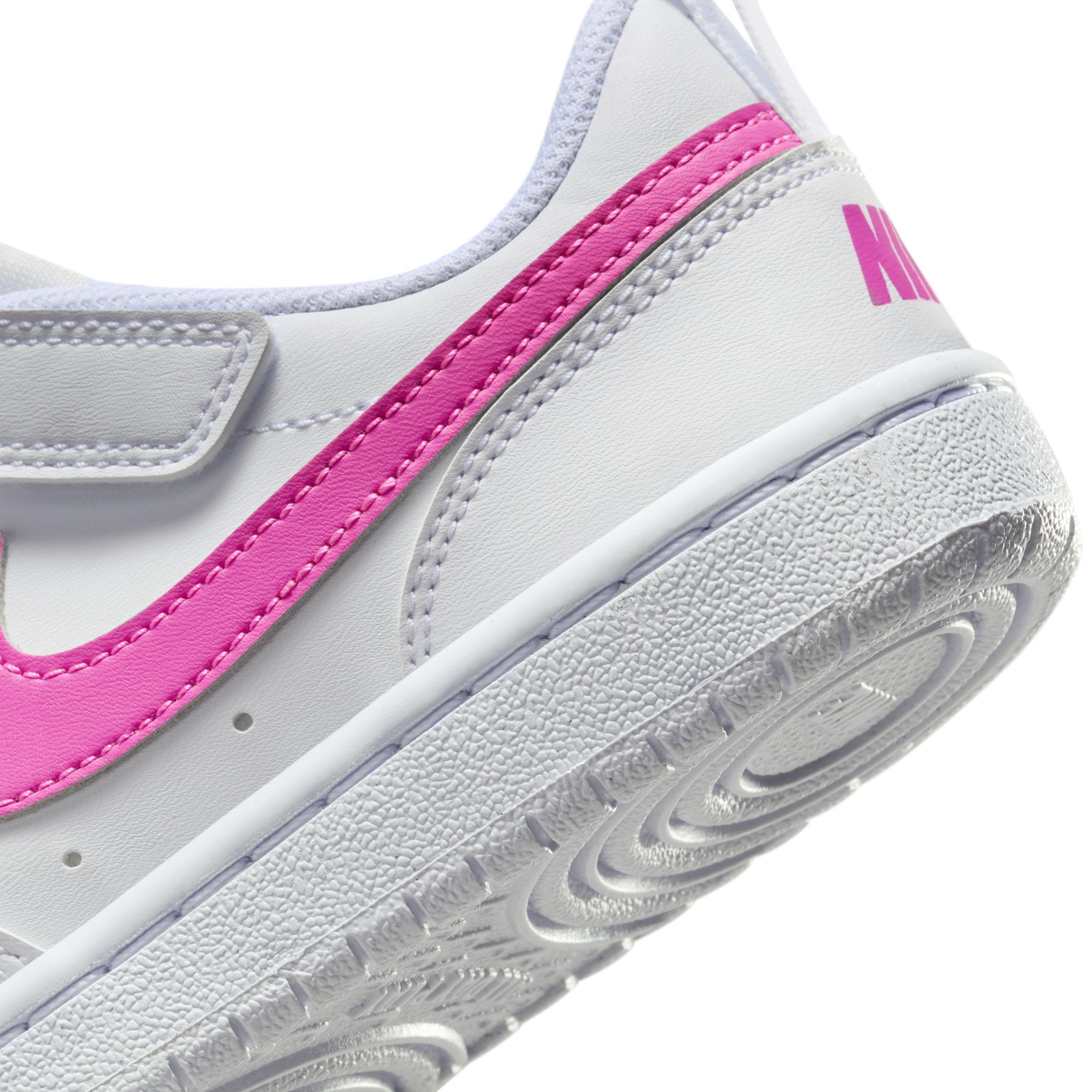 Nike Court Borough Low Recraft Preschool Girls' White/Laser Fuchsia Shoe