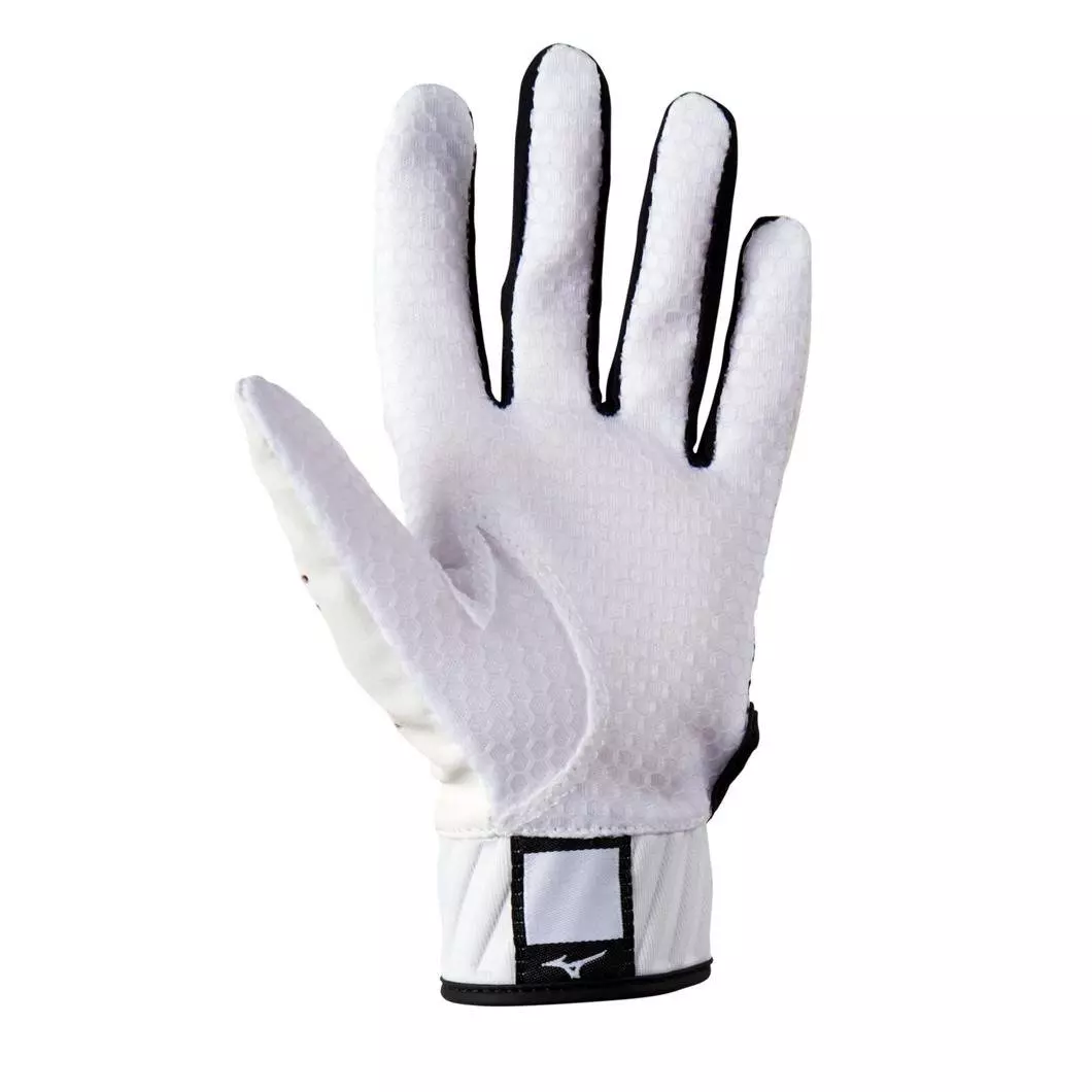 Mizuno Youth MVP Tee Ball Batting Gloves - WHITE/BLACK