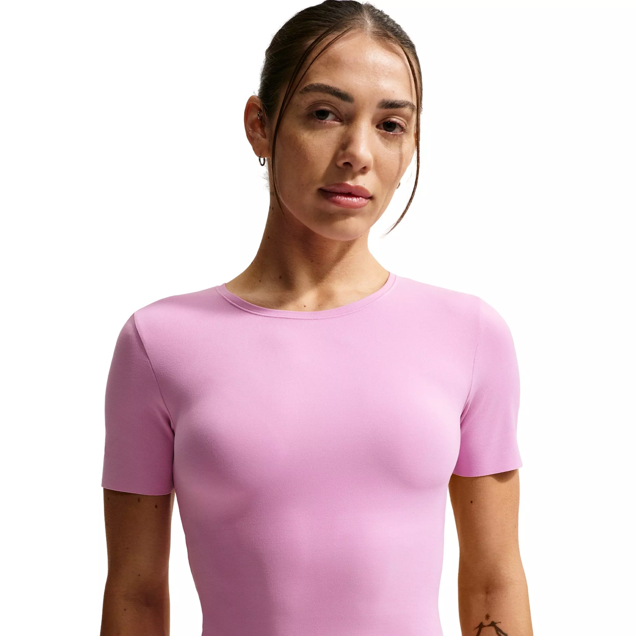 Nike Women's Zenvy Dri-FIT Short-Sleeve Top - Lt Magenta - LT MAGENTA