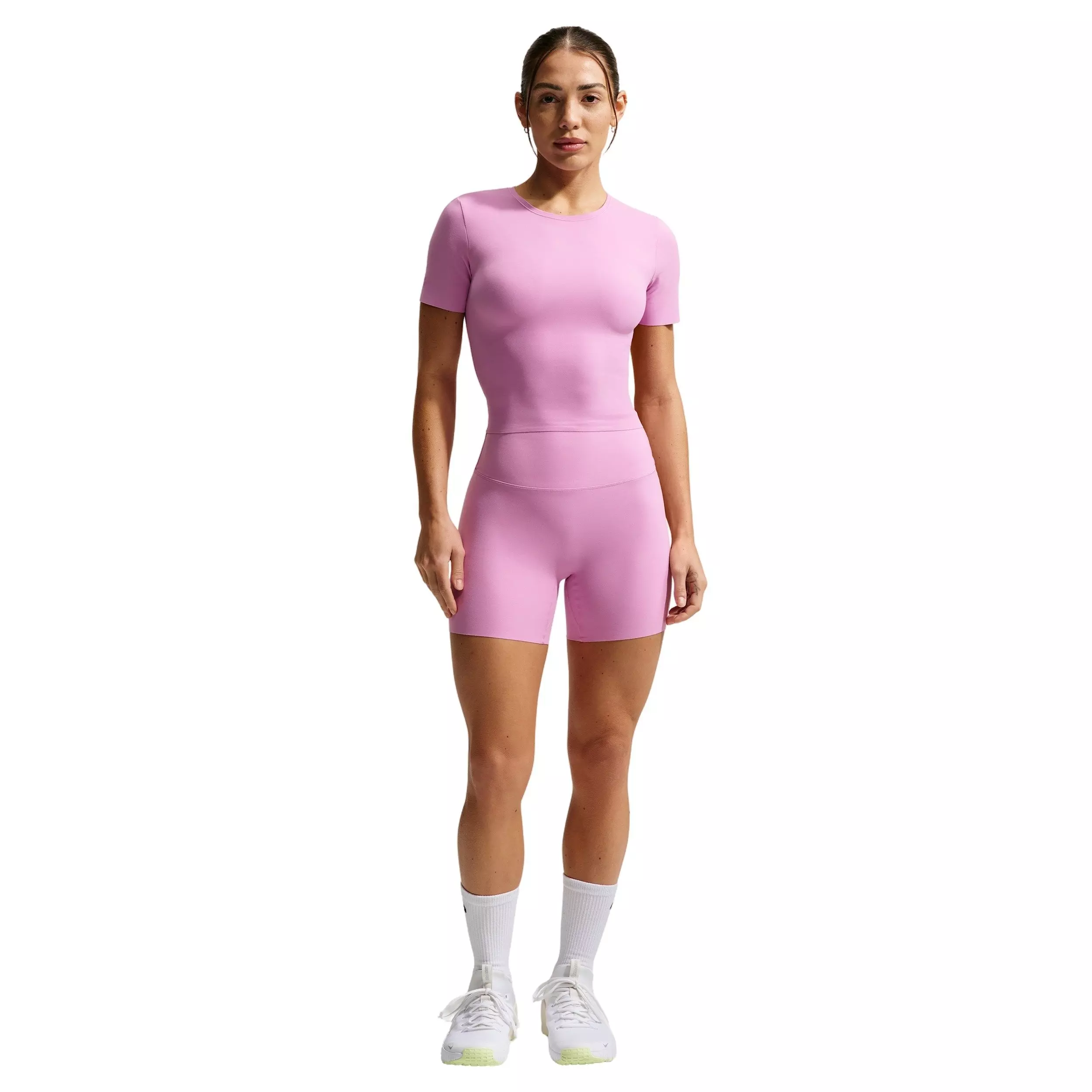 Nike Women's Zenvy Dri-FIT Short-Sleeve Top - Lt Magenta - LT MAGENTA