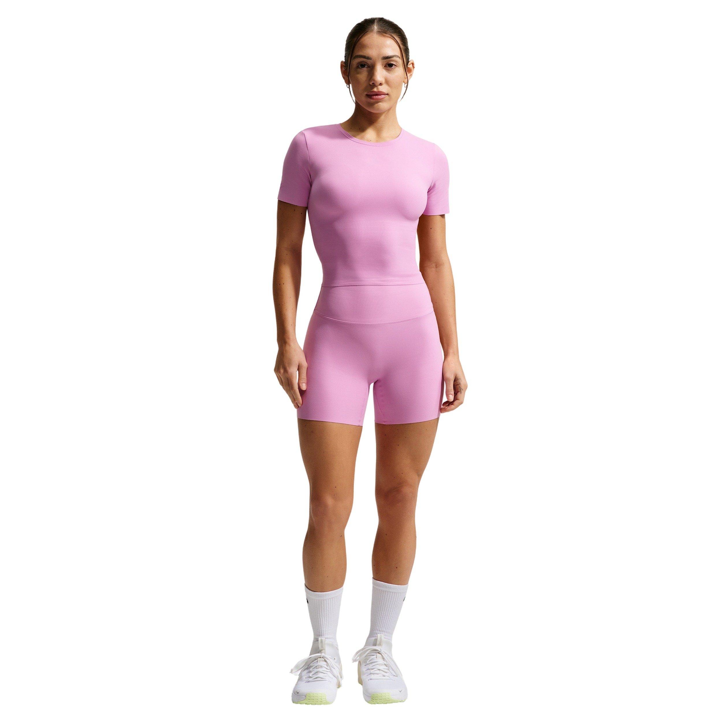 Nike Women's Zenvy Dri-FIT Short-Sleeve Top -Lt Magenta - LT MAGENTA Thumbnail View 4