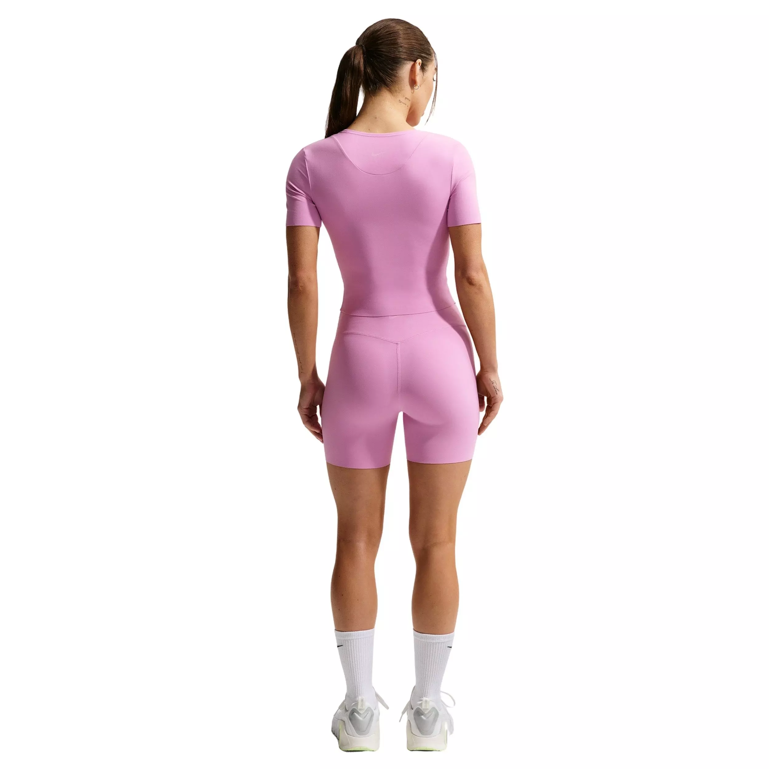 Nike Women's Zenvy Dri-FIT Short-Sleeve Top -Lt Magenta - LT MAGENTA