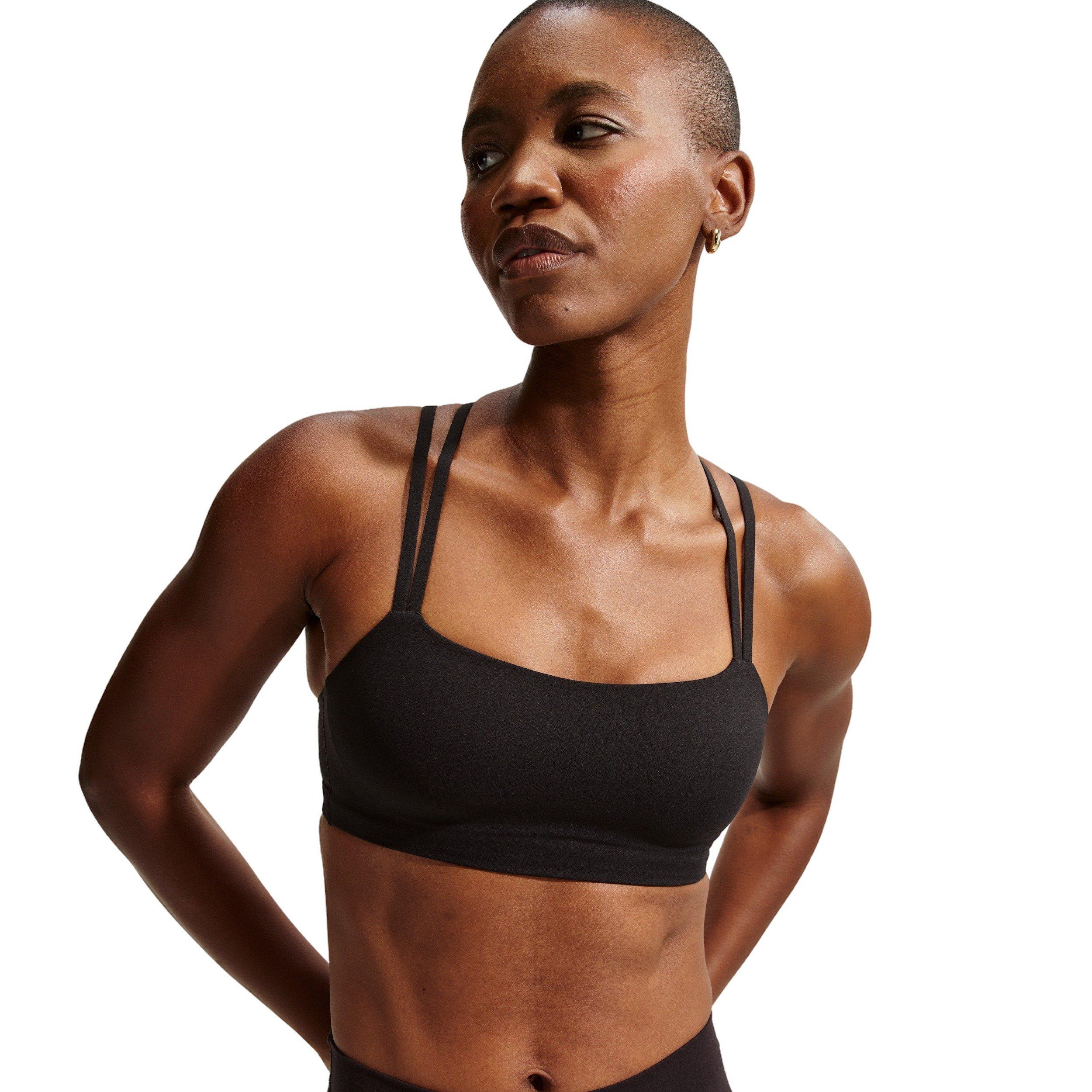 Nike Women's Zenvy Strappy Light-Support Padded Sports Bra - Black - BLACK Thumbnail View 1