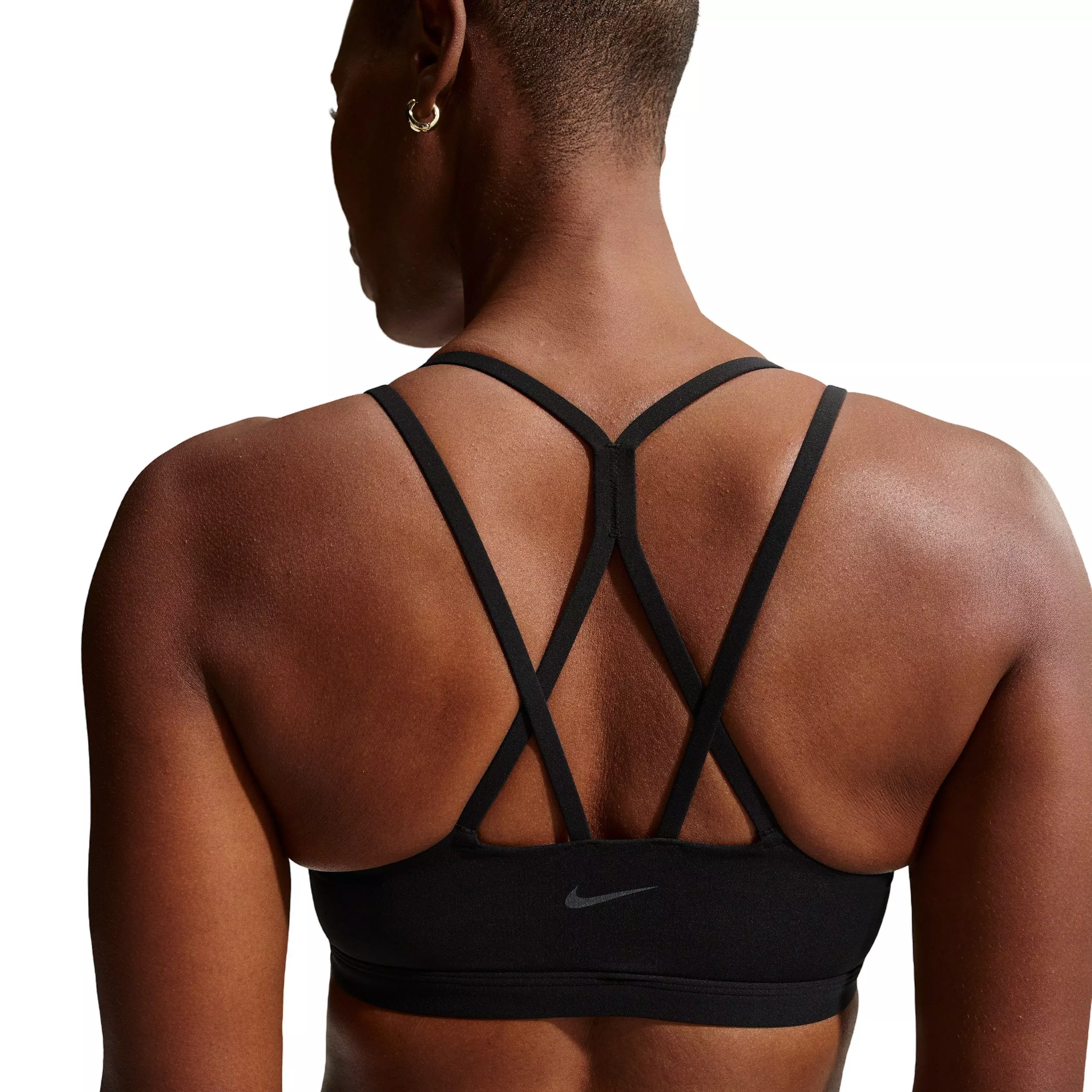 Nike Women's Zenvy Strappy Light-Support Padded Sports Bra - Black - BLACK