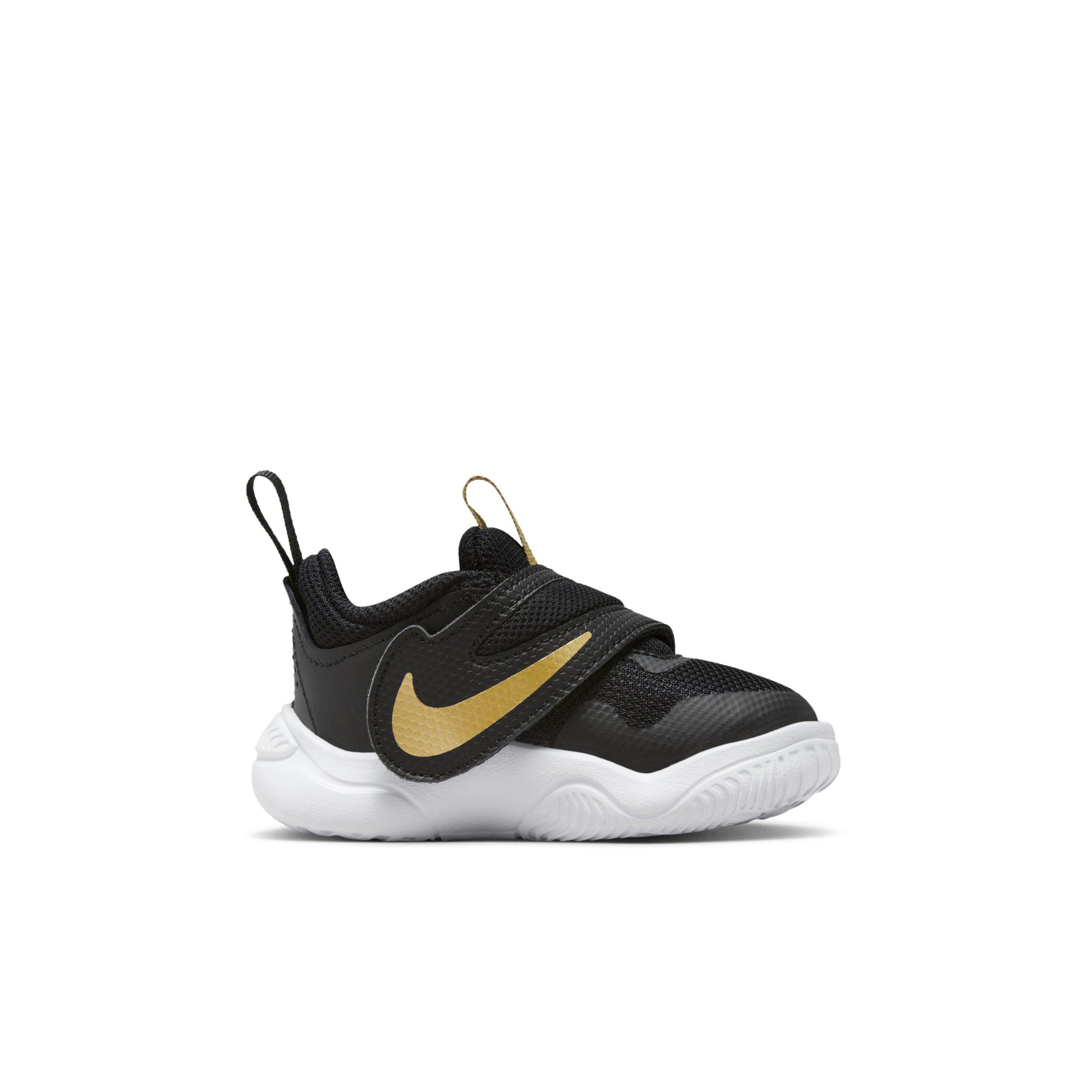 Nike Team Hustle D 11 Black Anthracite Gold Infant Boys Basketball Shoe