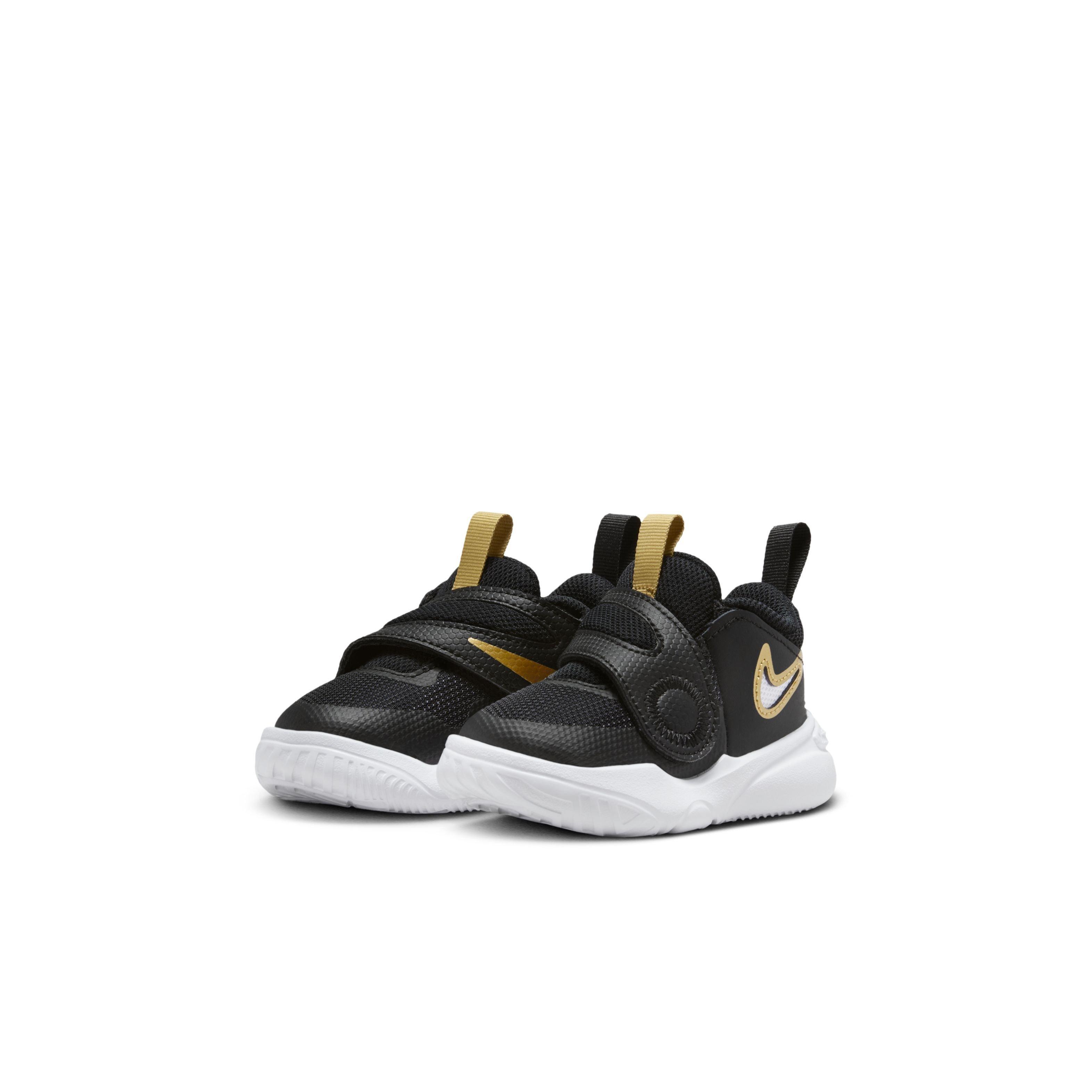 Nike Team Hustle D 11 "Black/Anthracite/Gold" Infant Boys' Basketball Shoe - BLACK/ANTHRACITE/GOLD Thumbnail View 3