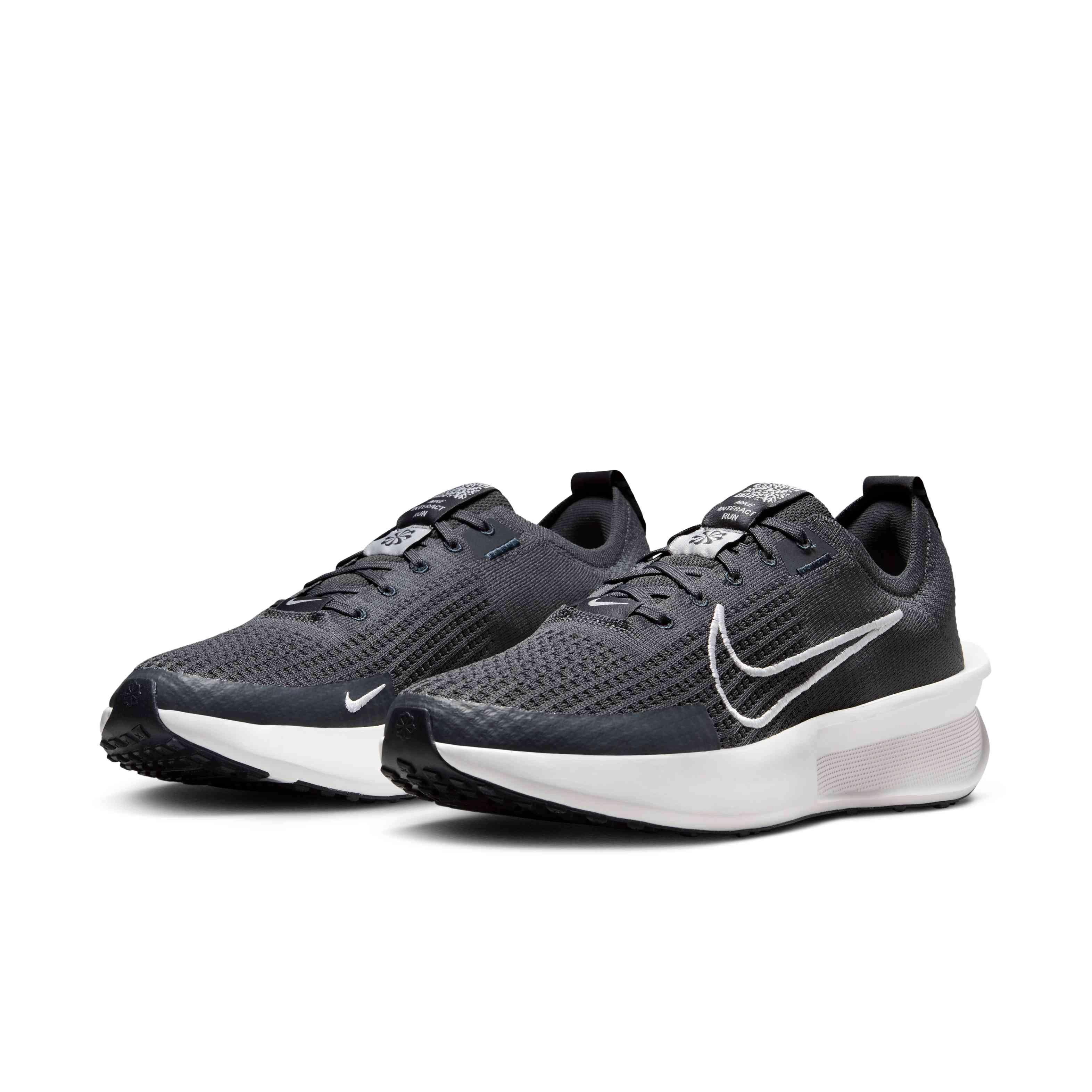 Nike Interact Run "Anthracite/Black/Vast Grey" Men's Running Shoe - GREY/BLACK/WHITE Thumbnail View 3