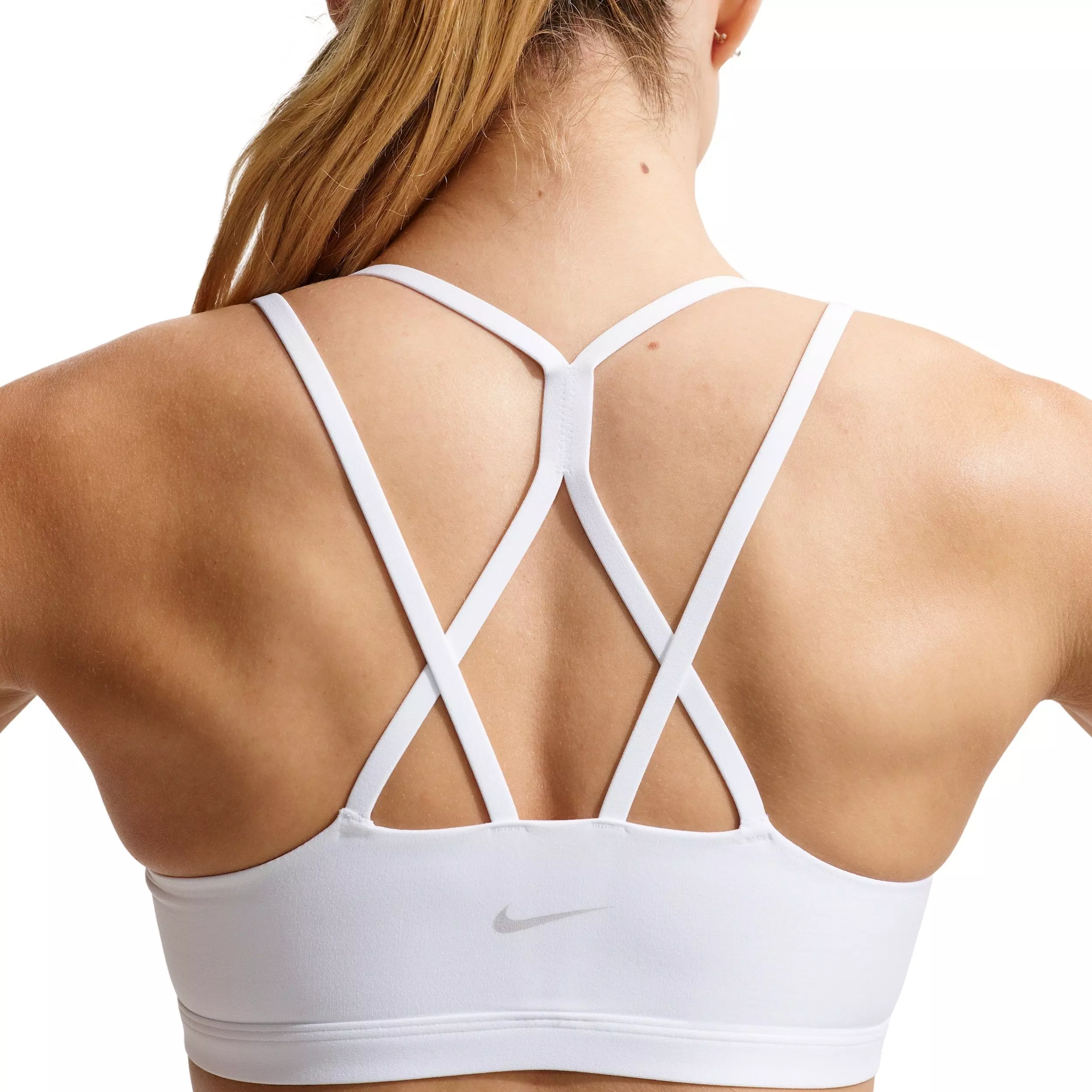 Nike Women's Zenvy Strappy Light-Support Padded Sports Bra -White - WHITE