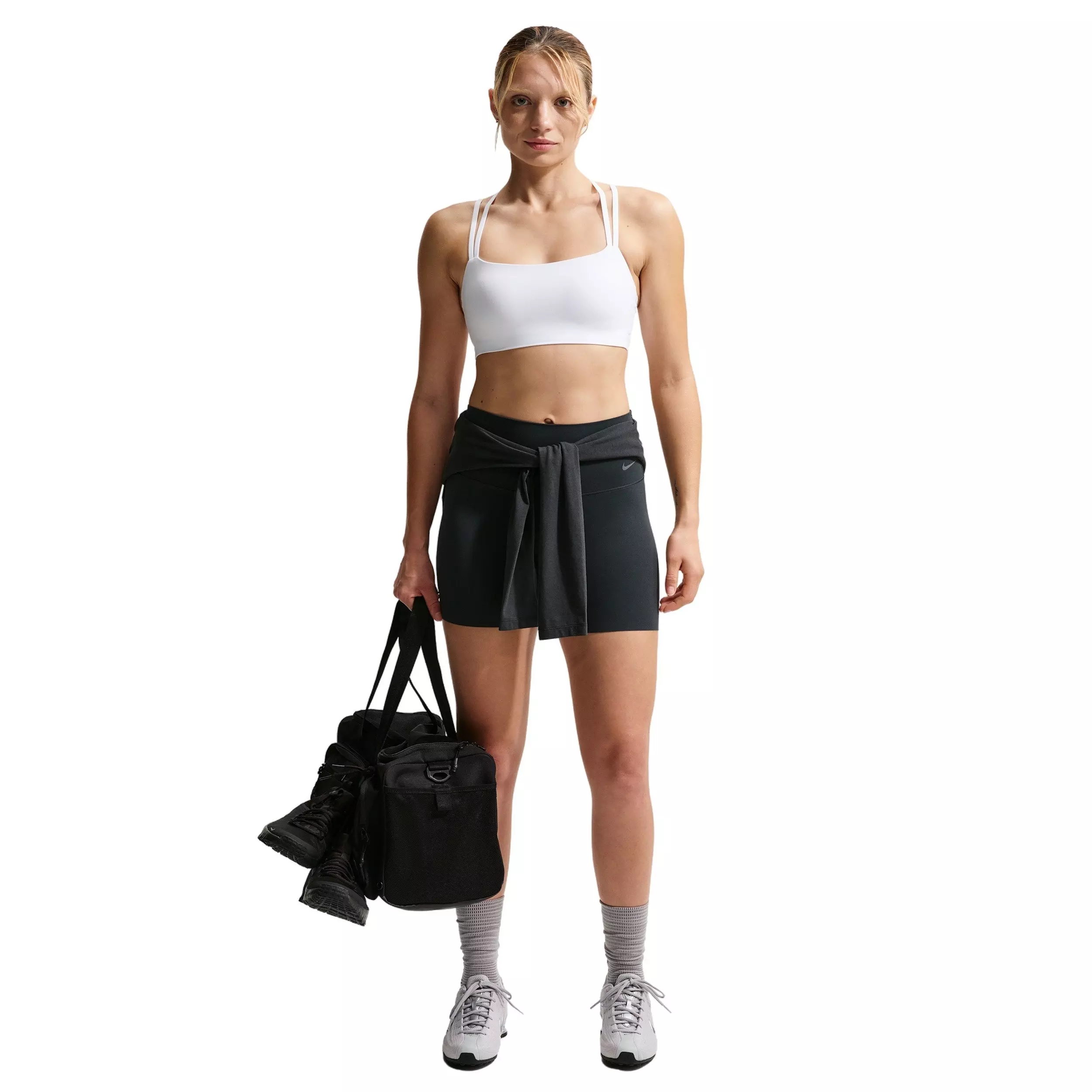 Nike Women's Zenvy Strappy Light-Support Padded Sports Bra - White - WHITE