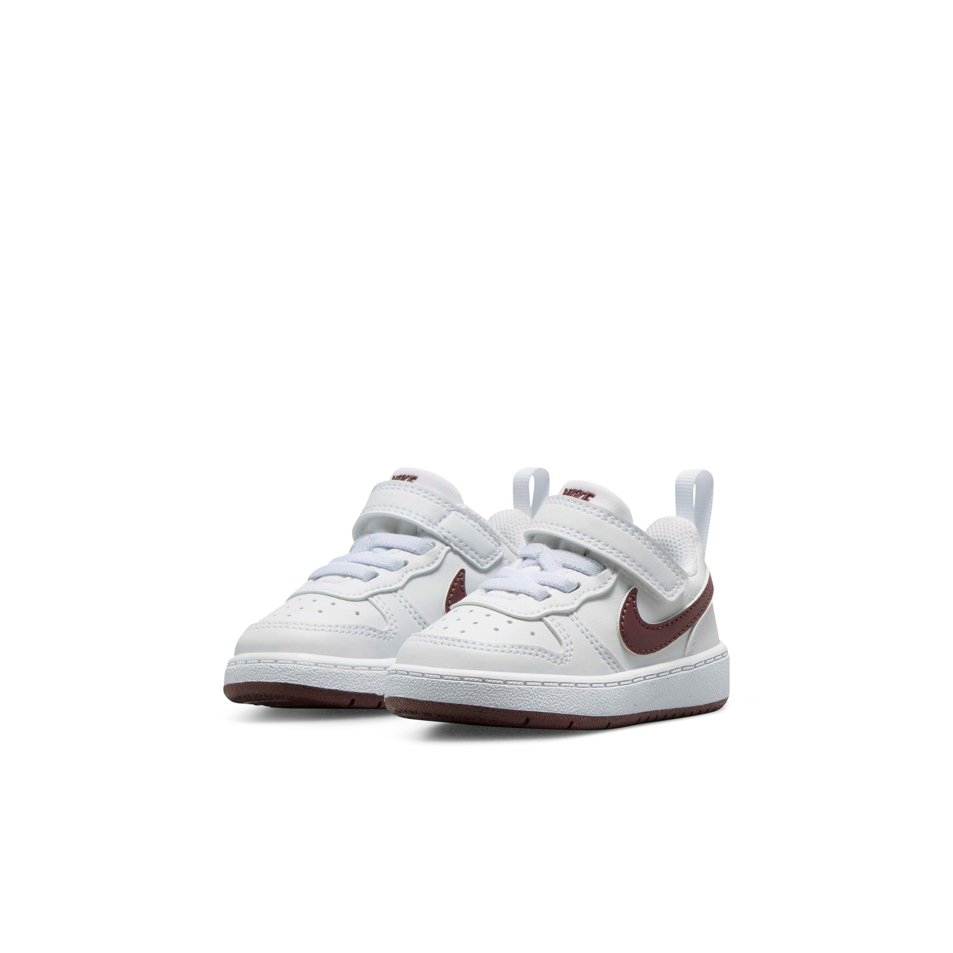 Nike Court Borough Low Recraft "White/Burgundy Crush" Infant Boys' Shoe - WHITE/BURGUNDY Thumbnail View 3